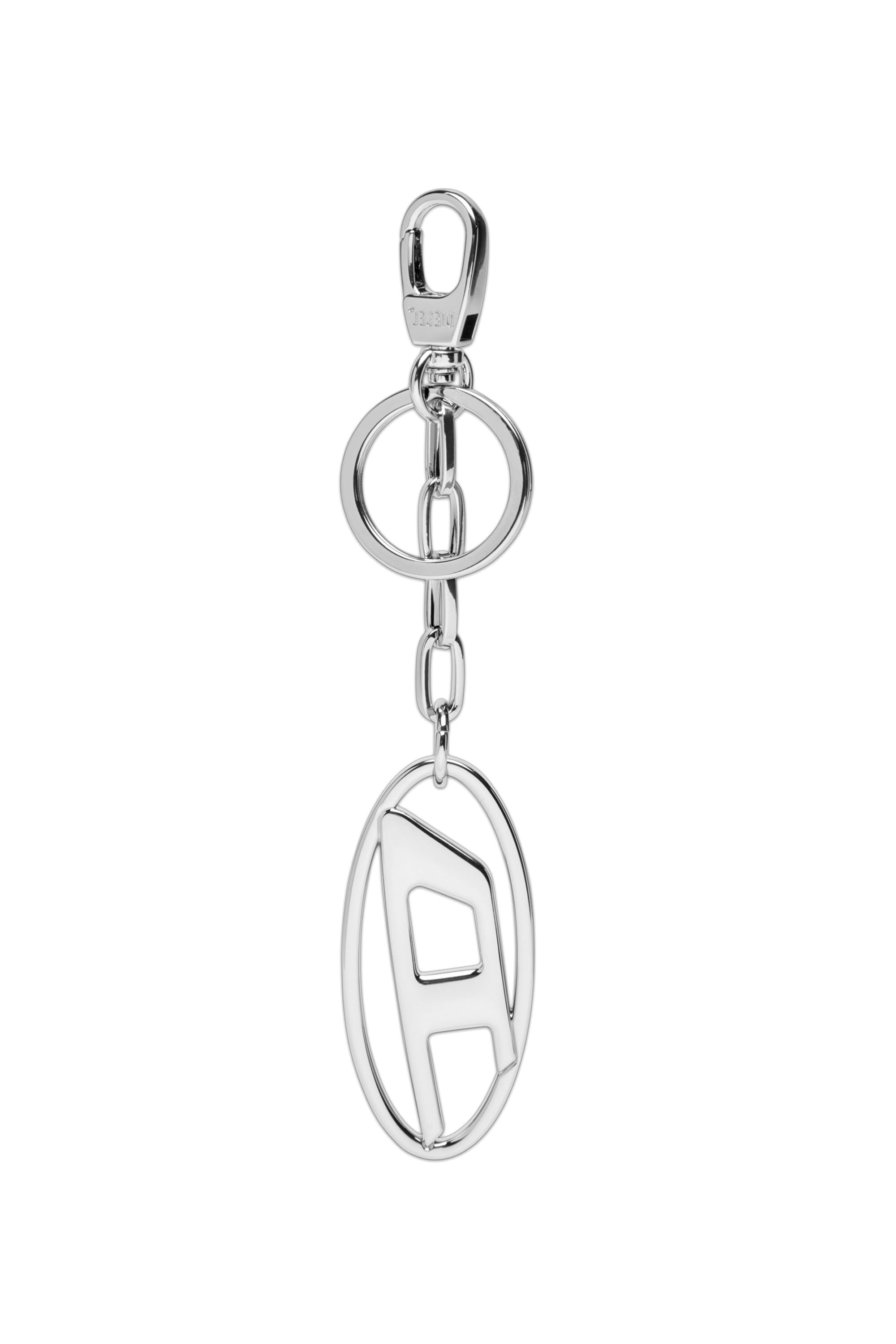 Diesel - HOLY-C, Porte-clés en métal avec plaque à logo Mixte in Gris argenté - 1