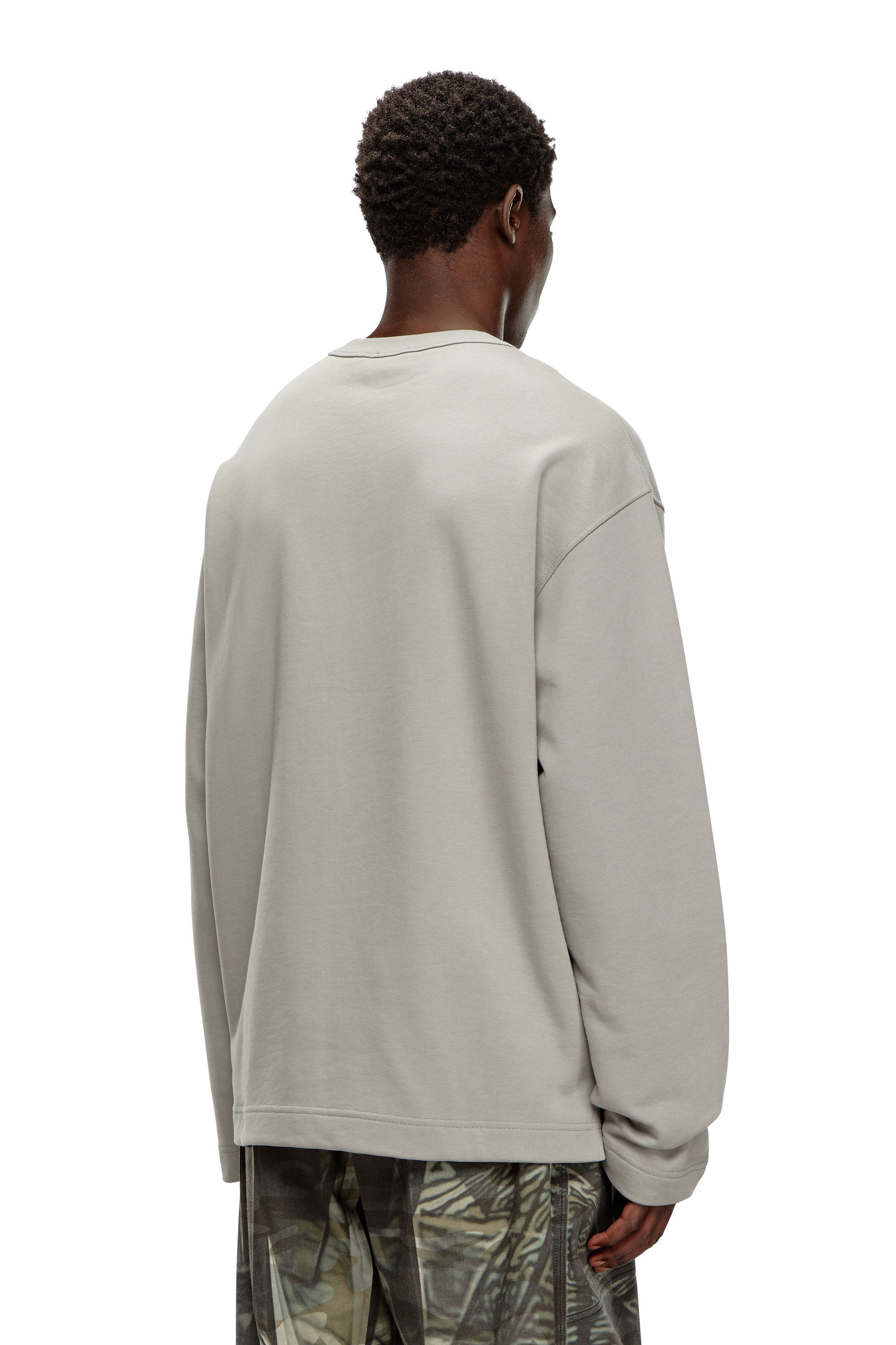 Diesel - S-MACSIS-OD, Sweat-shirt oversize avec logo métallisé Homme in Gris - 4