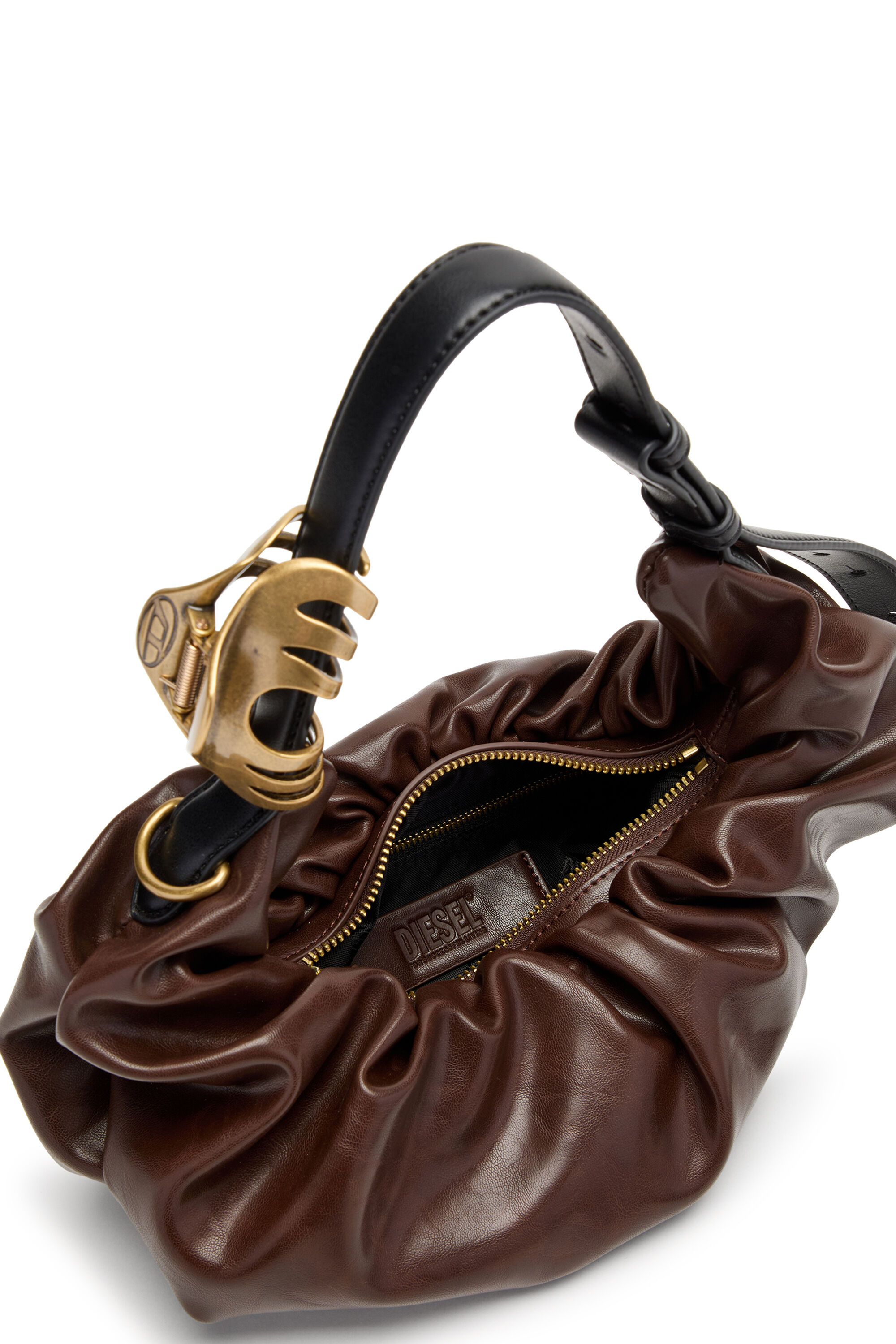 Diesel - GRAB-D HOBO S, Grab-D-Sac hobo &agrave; bandouli&egrave;re effet ceinture Femme in Marron - 5