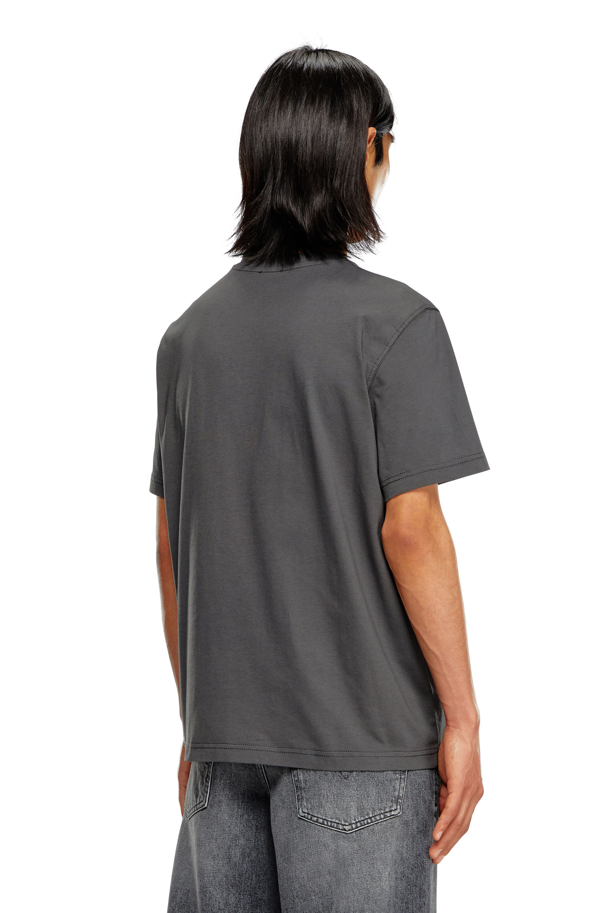 Diesel - T-ADJUST-Q7, Homme T-shirt avec logo Diesel effet flou in Gris - Image 4