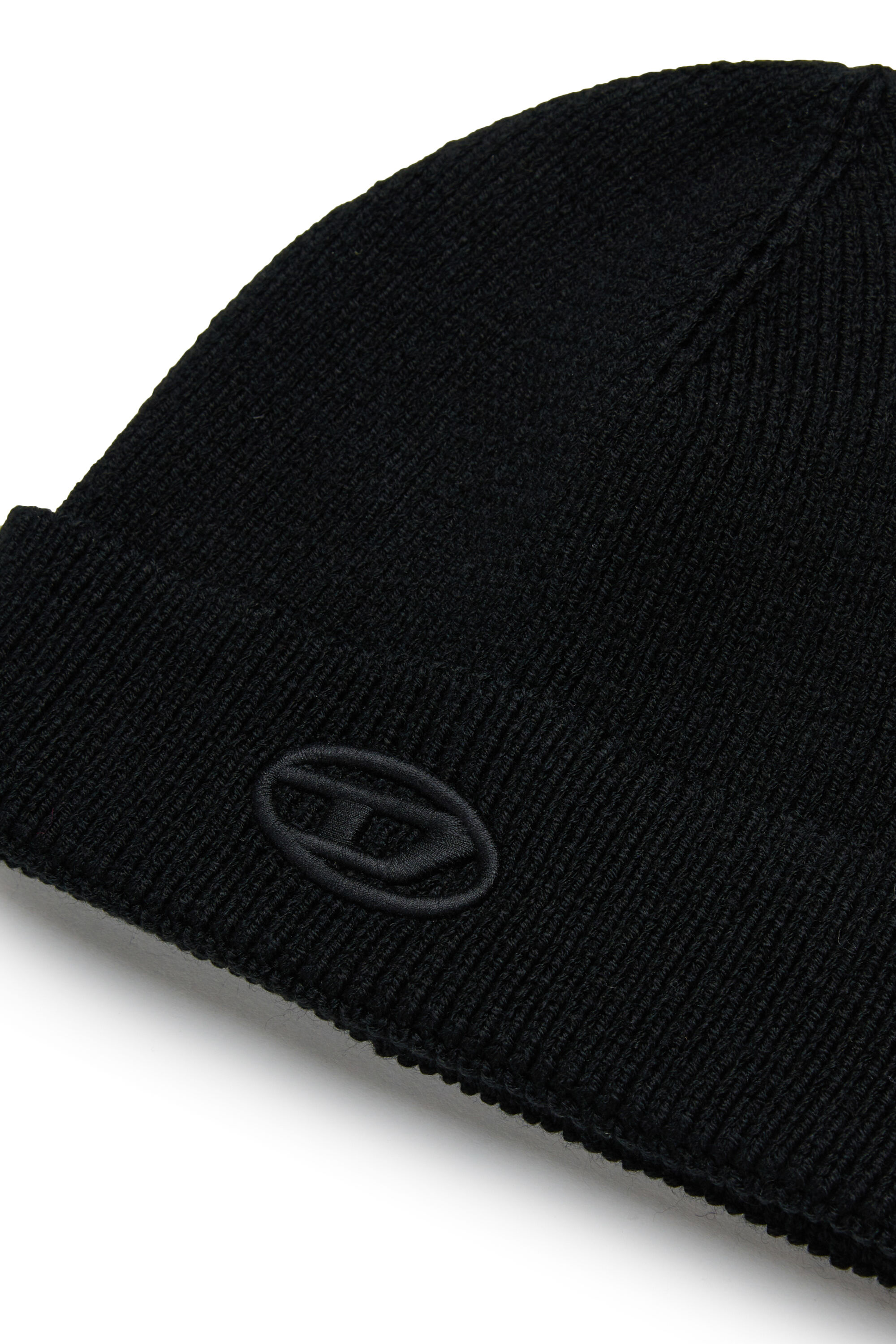 Diesel - FKCODERFULLYC, Bonnet en laine avec logo brodé Mixte in Noir - 3