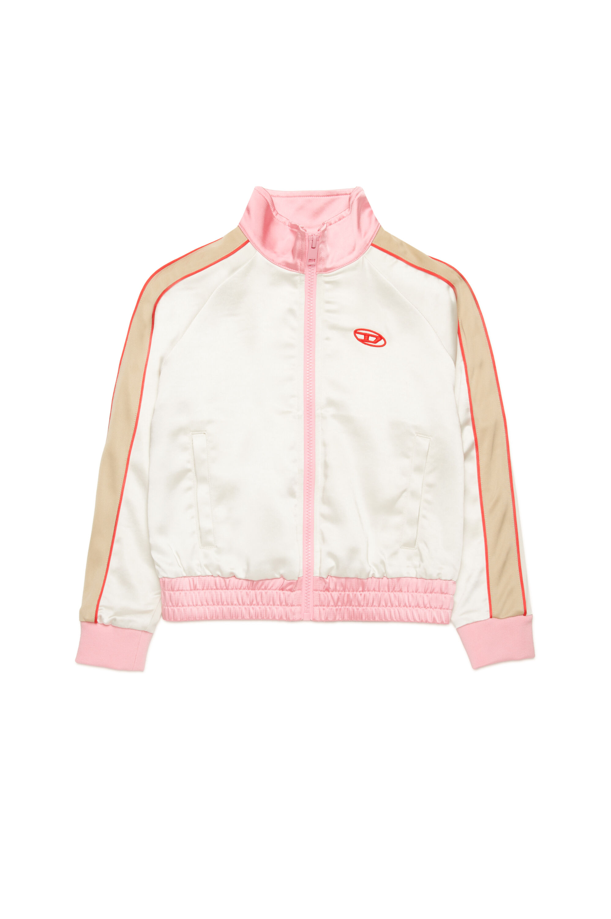 Diesel - SGLORIOUS, Veste de survêtement en satin et jersey technique Femme in Polychrome - 1
