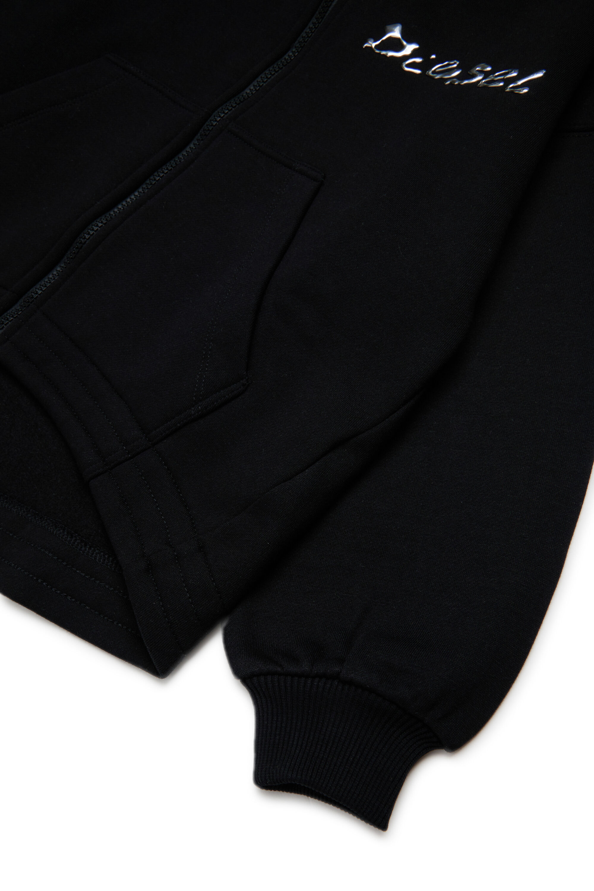 Diesel - STRISTANA, Sweat en coton avec zip Femme in Noir - 4