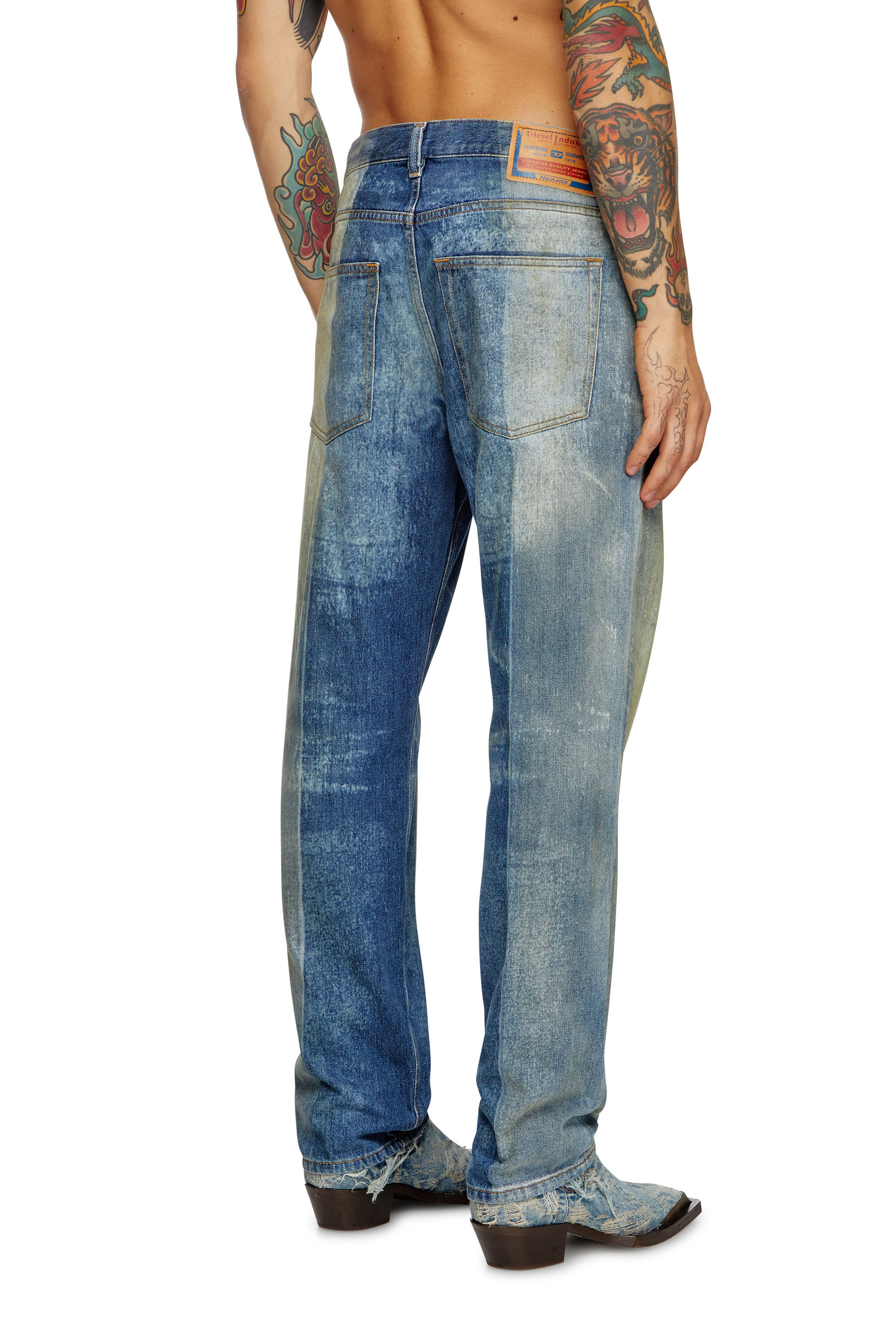 Diesel - Straight Jeans 2010 D-Macs 09L04 Homme, Bleu moyen - Image 4