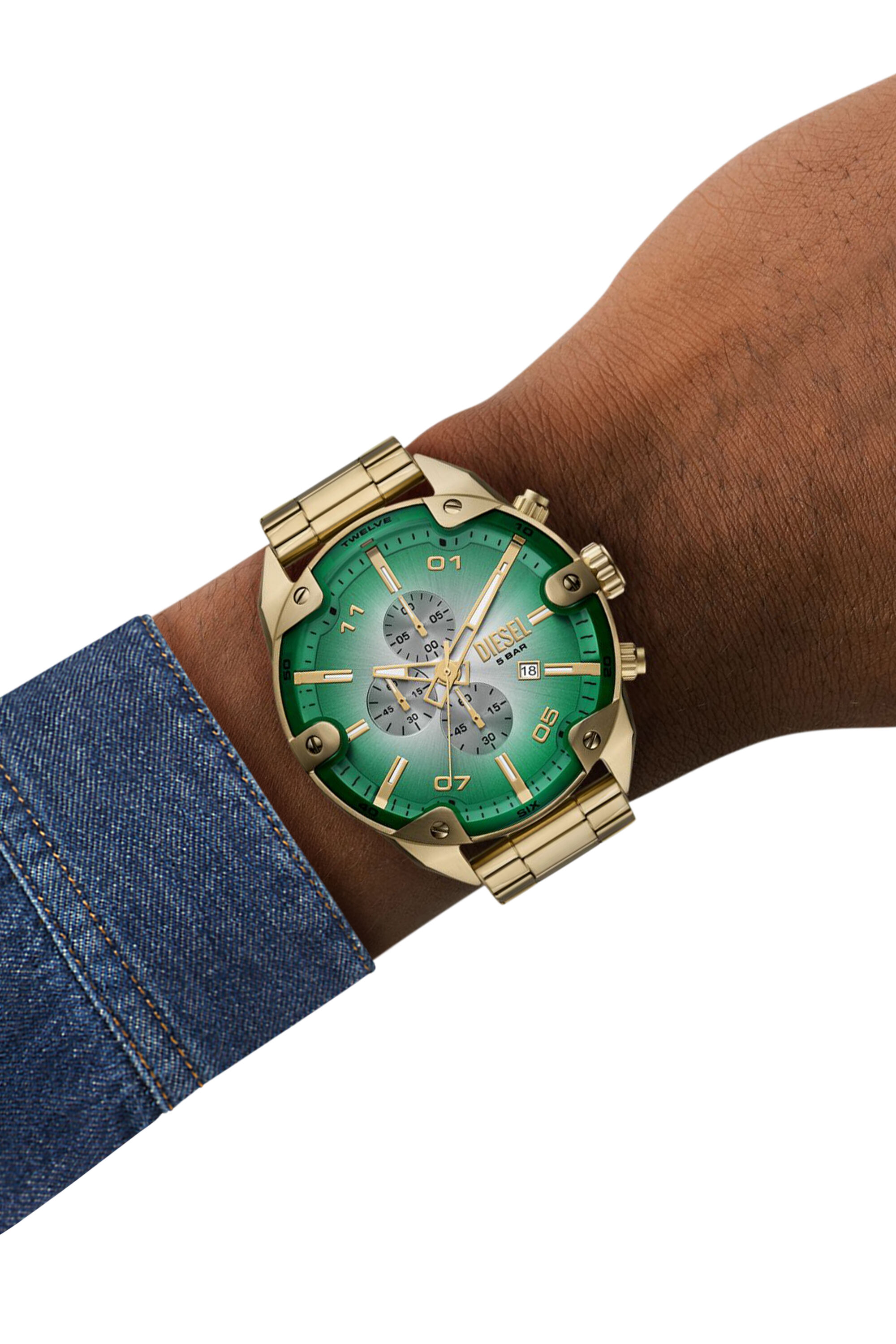 Diesel - DZ4685 WATCH, Montre Spiked en acier inoxydable Homme in Doré - 4