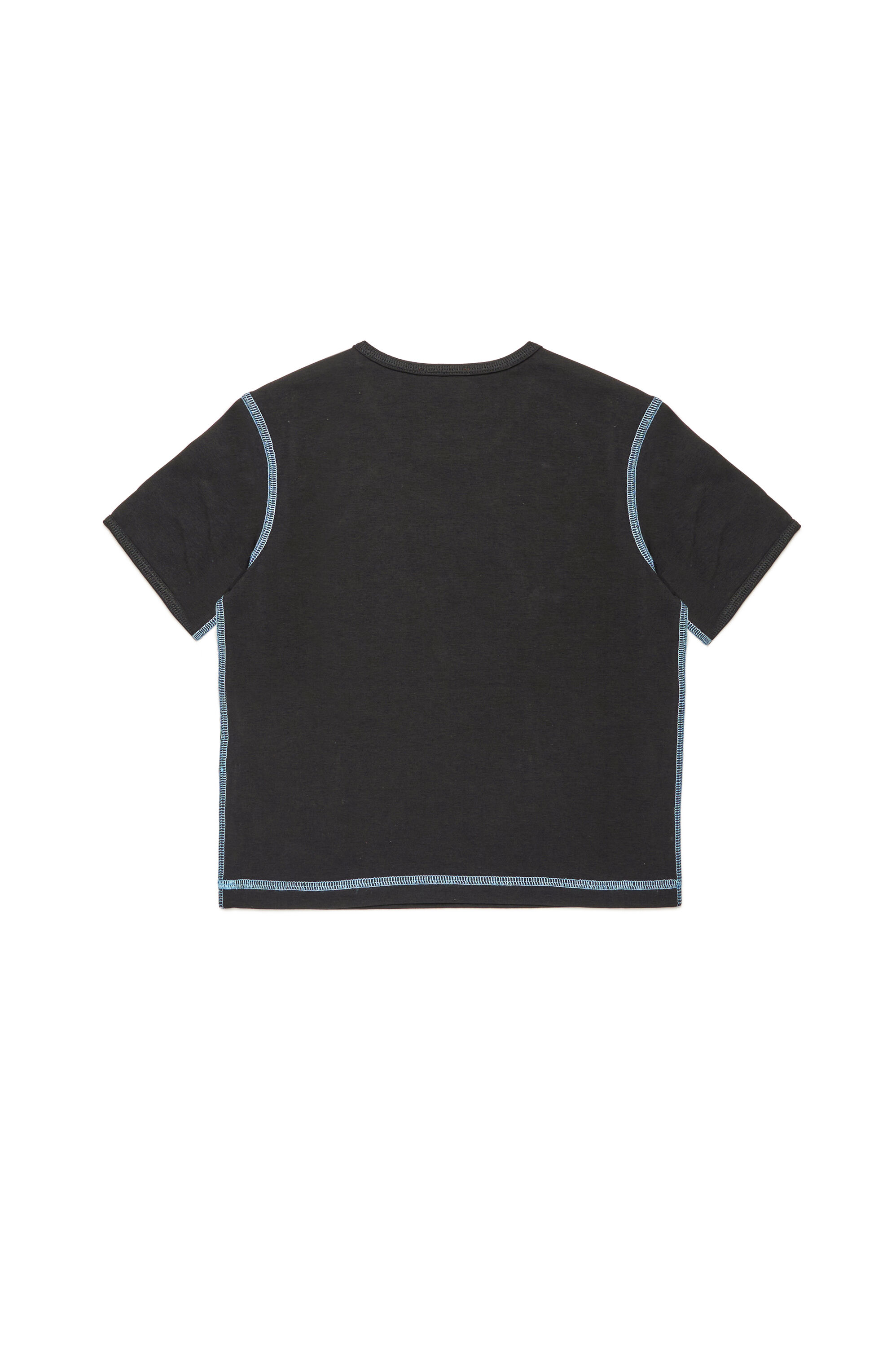 Diesel - TUNCUTIELONGL3, T-shirt avec logo imprimé et cristal Femme in Noir - 2