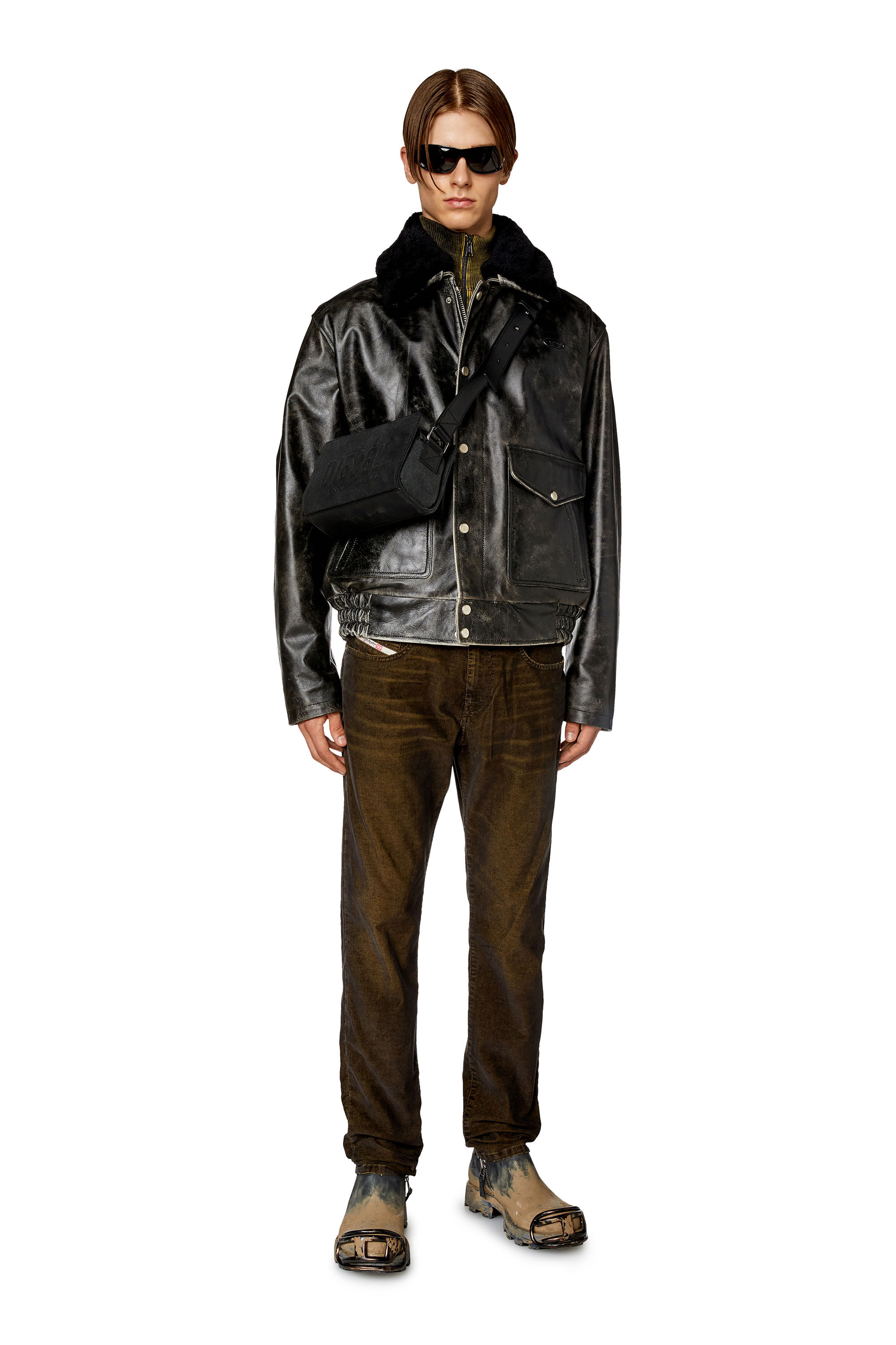 Veste en sales cuir diesel homme