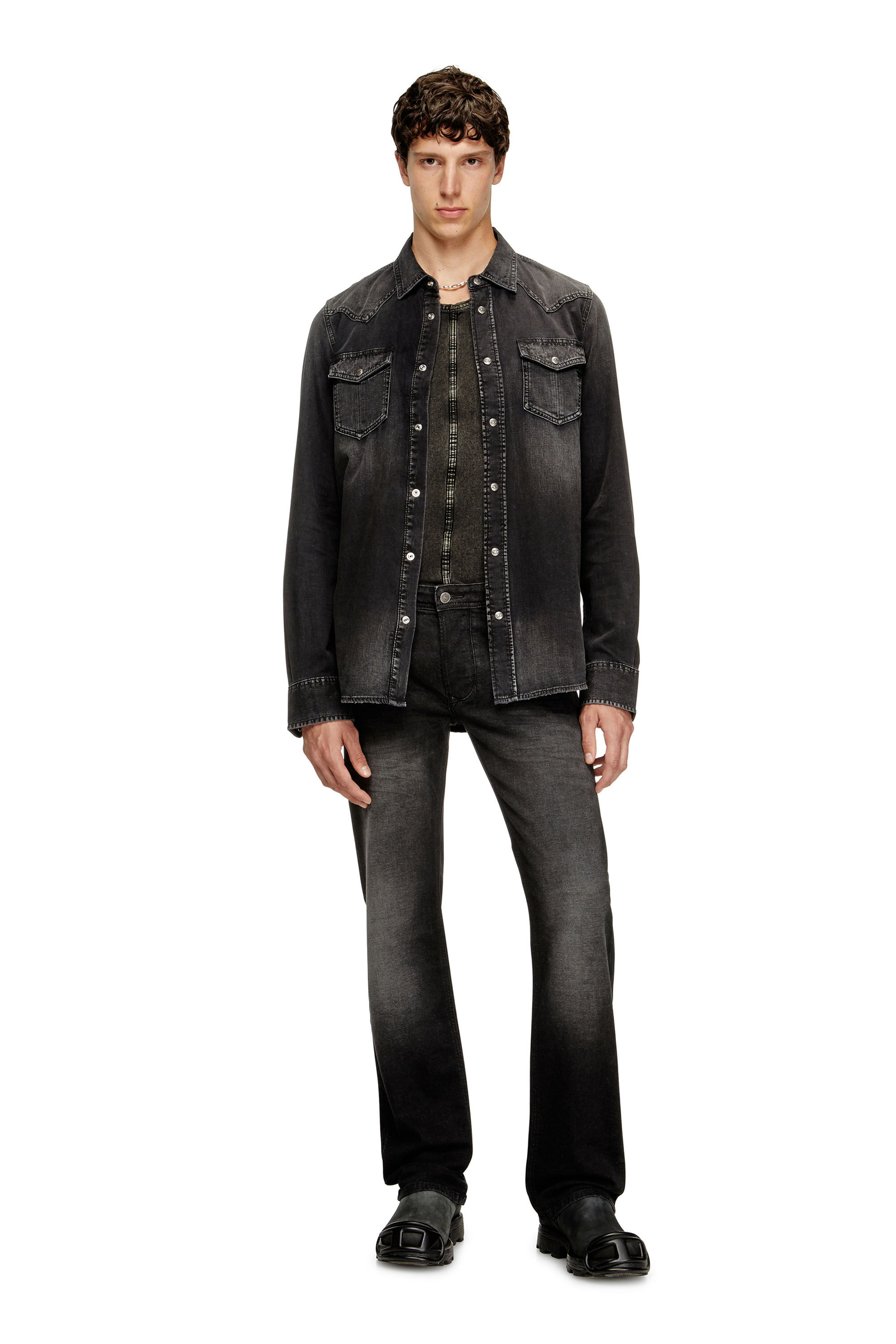 Diesel - D-VEGA, Surchemise en denim Homme in Noir - 1