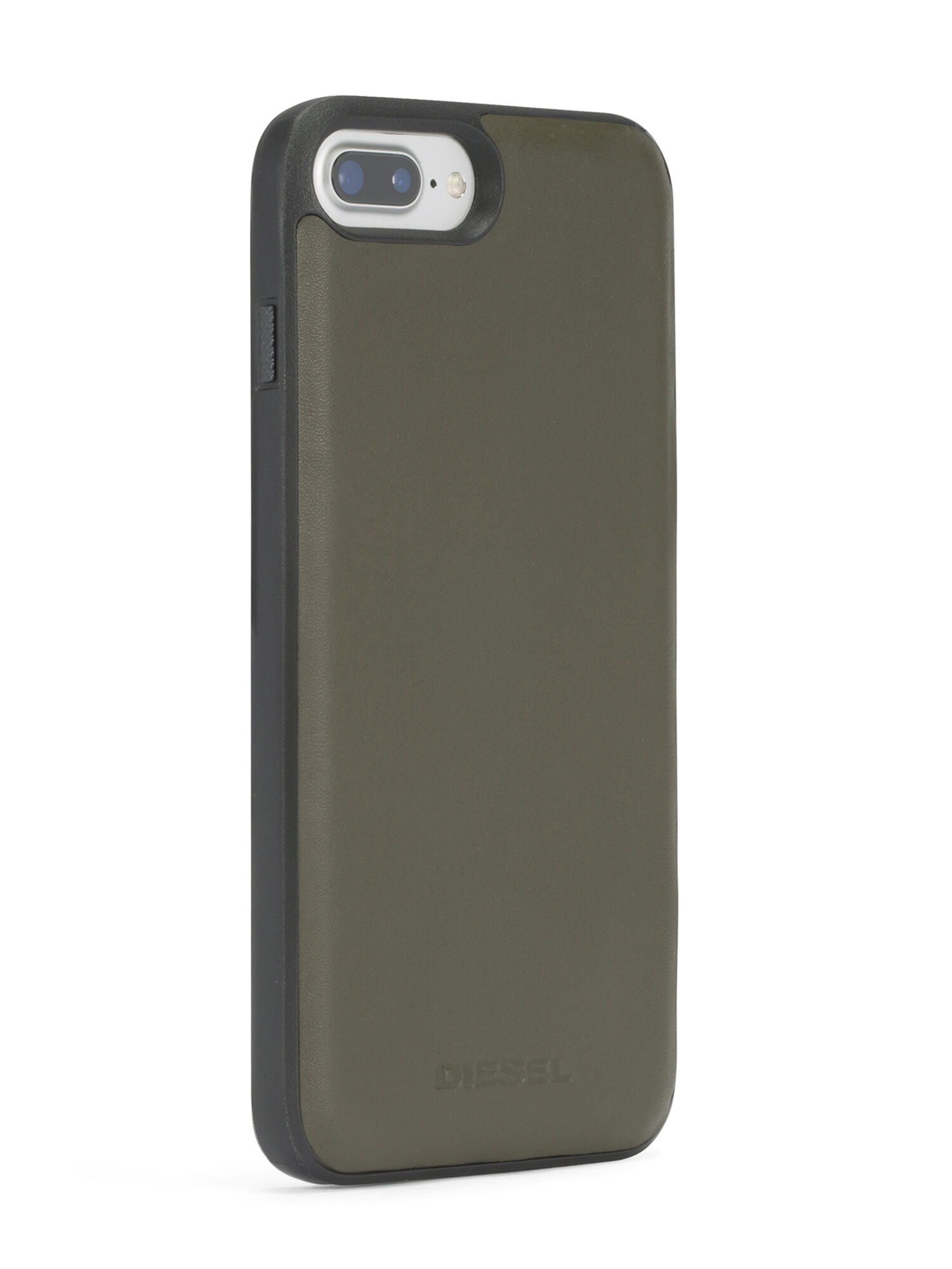 Diesel - OLIVE GREEN LEATHER IPHONE X CASE, Coque en cuir vert olive, iPhone X Mixte in Vert - 5