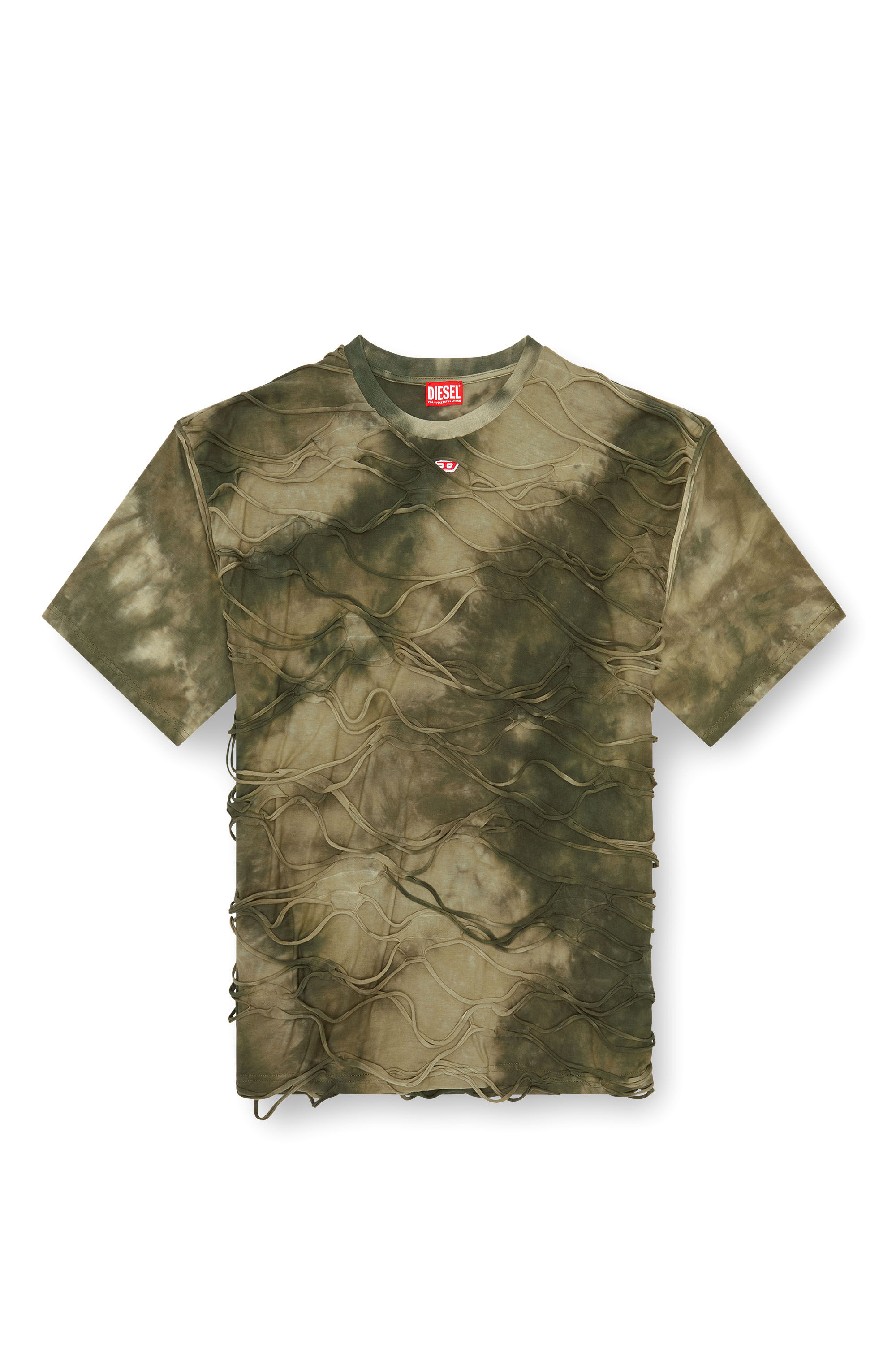 Diesel - T-BOXKET, Homme T-shirt avec fils flottants in Vert - Image 2