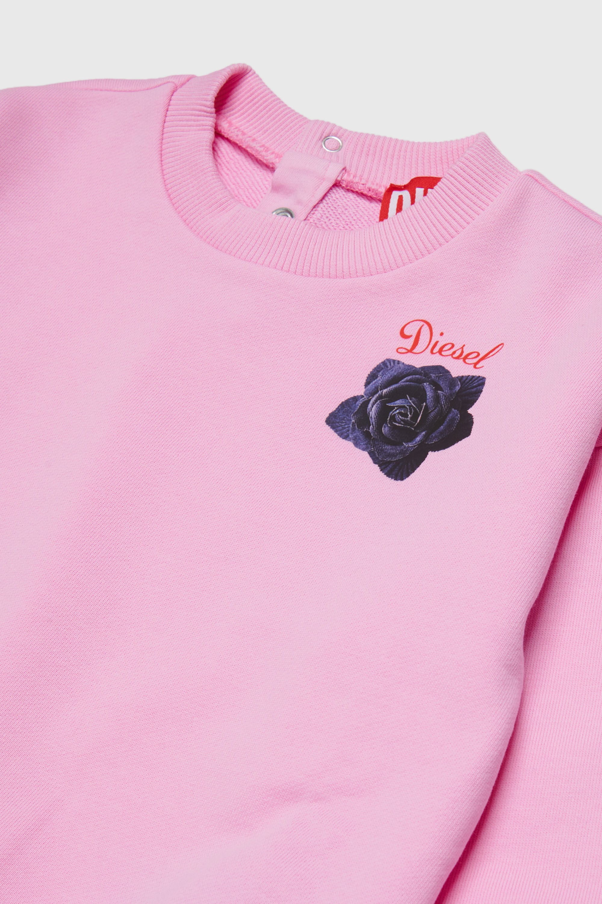 Diesel - SROSEB, Woman's Cotton sweatshirt with rose print in Pink - 3
