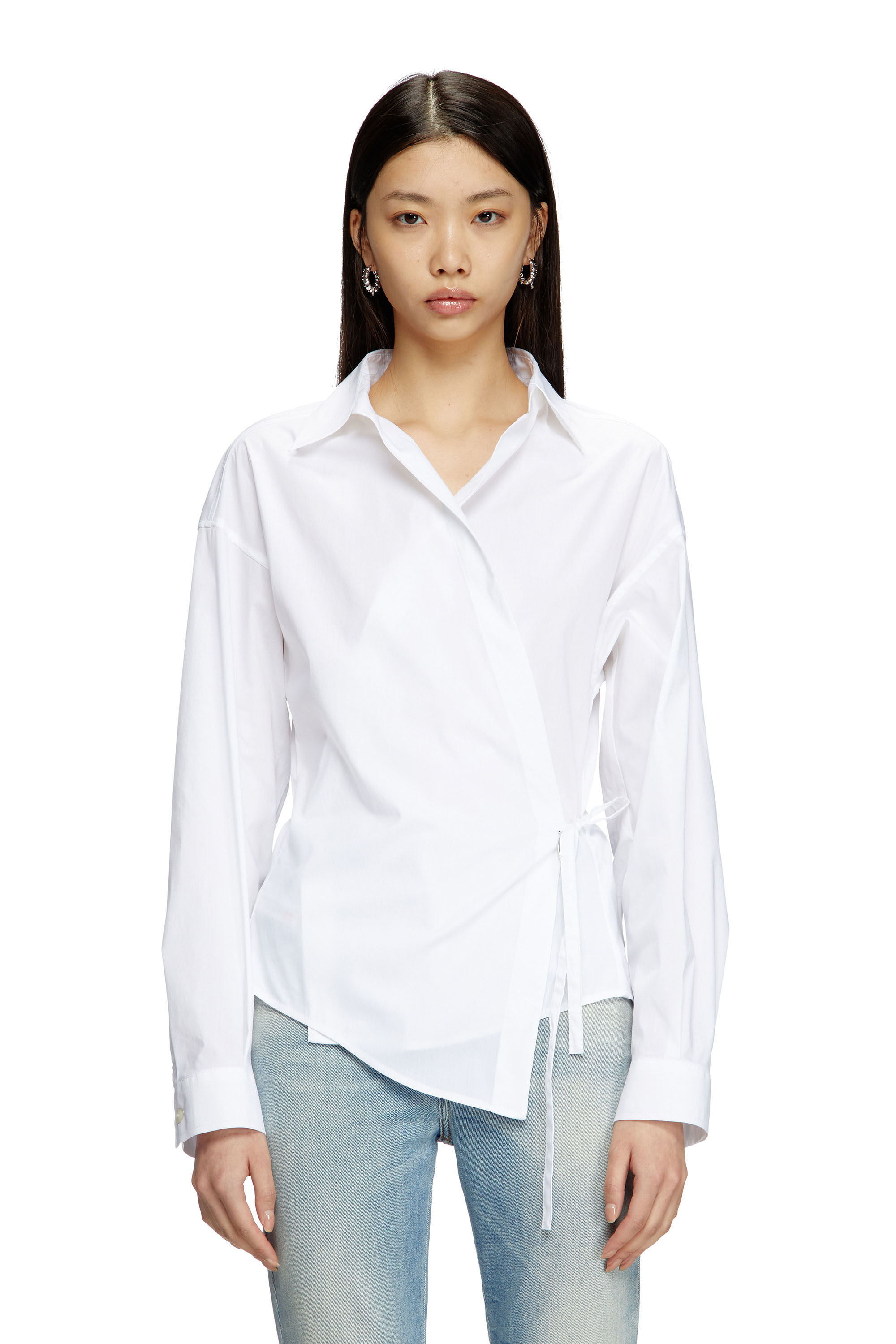 Diesel - C-DELPHI, Chemise portefeuille avec breloque logo Femme in Blanc - 3