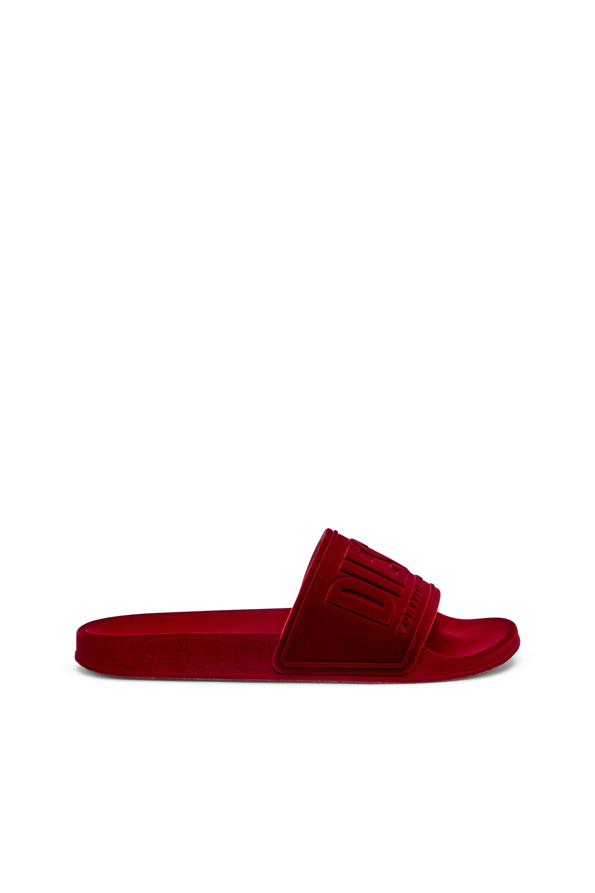 Diesel - SA-MAYEMI CC W, Sa-Mayemi-Claquettes de piscine avec flocage velouté Femme in Rouge - 1
