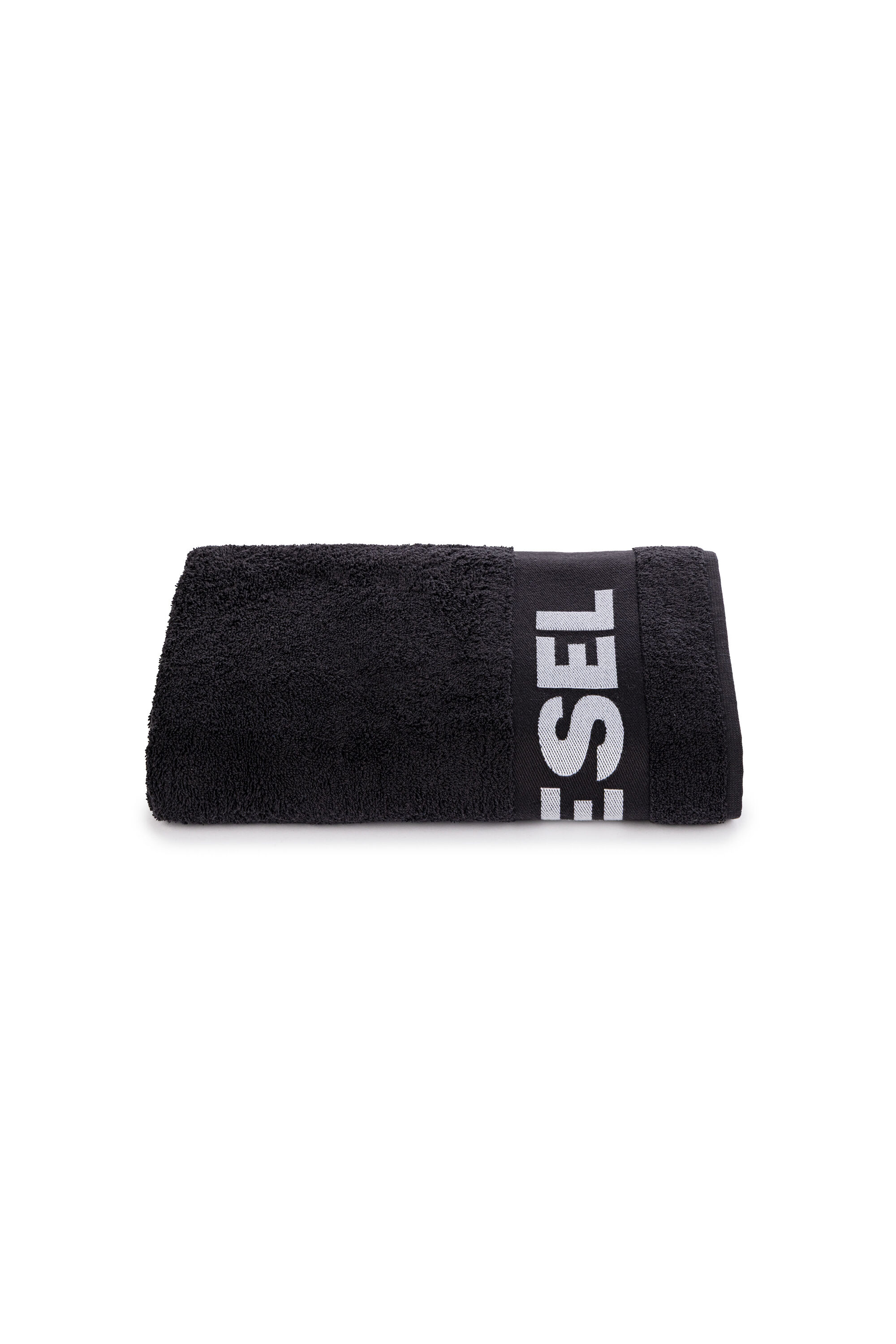 Diesel - 1015215 LOGO-COTTON TOWEL 100X180 BLACK, Serviette en Éponge de Coton avec Logo Mixte in Noir - 1