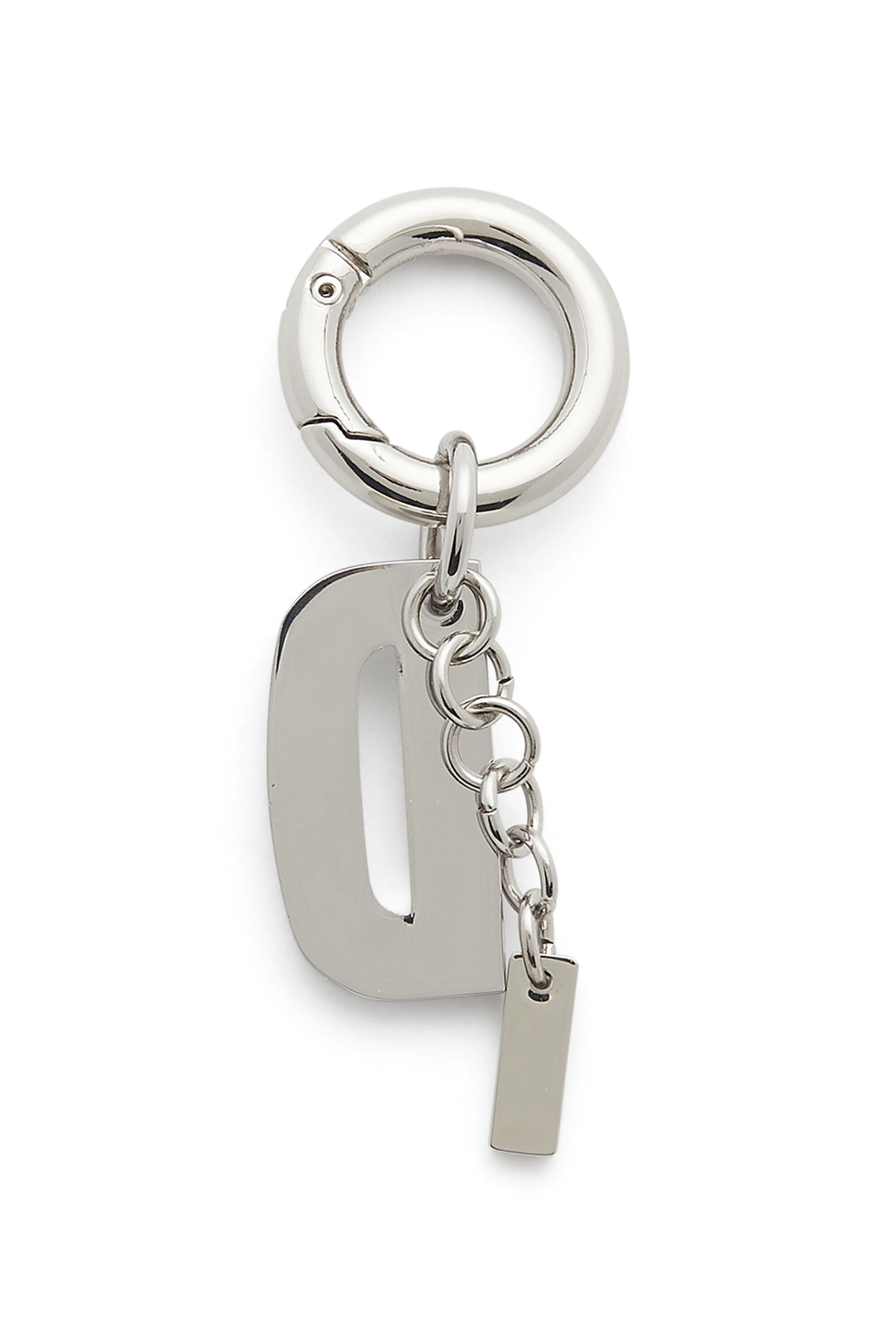 Diesel - CHARM-D, Porte-cl&eacute;s en m&eacute;tal avec pendentif cristal D Femme in Gris argent&eacute; - 2