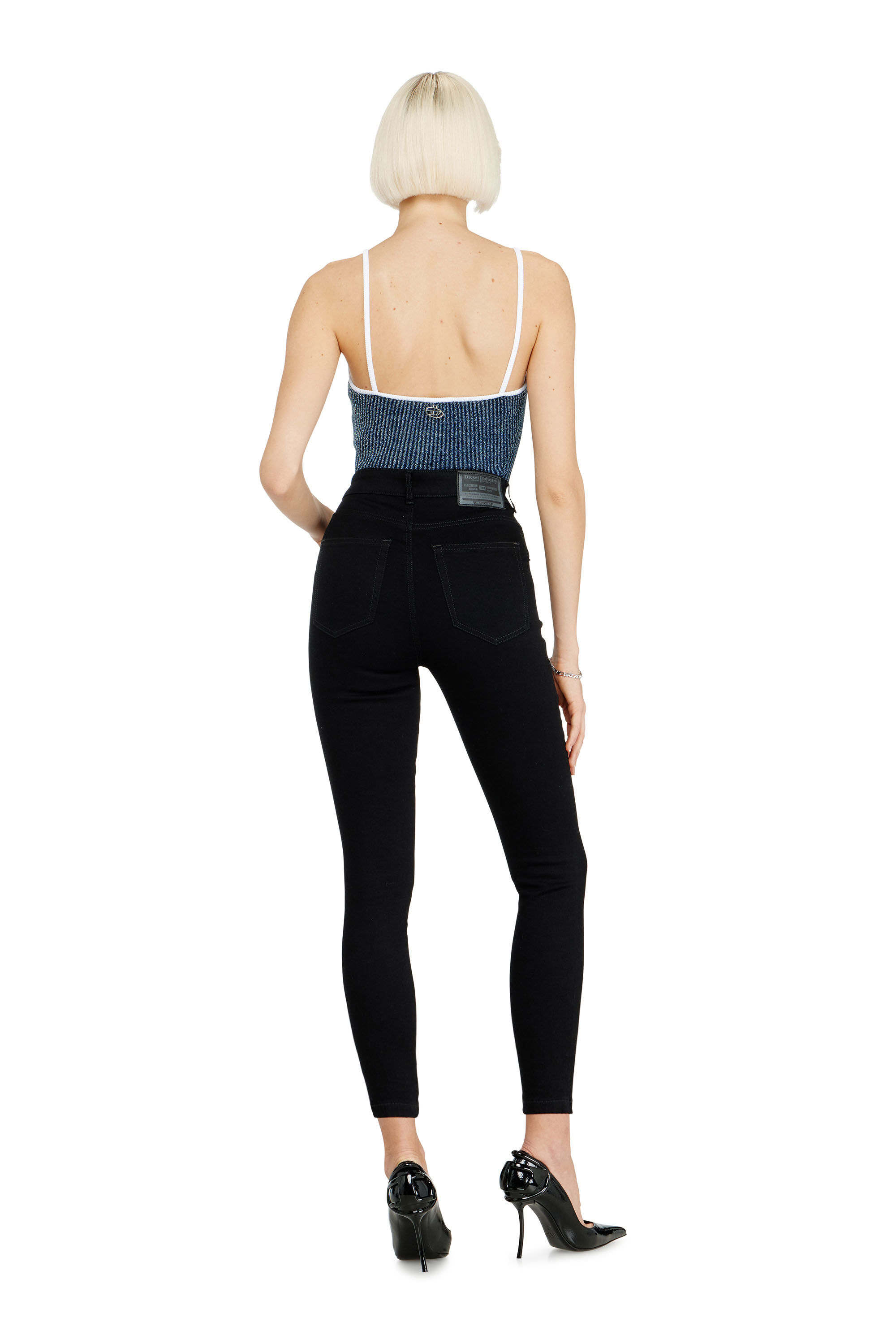 Diesel - Skinny Jeans 1984 Slandy-High 069EF Femme, Noir/Gris fonc&eacute; - Image 3