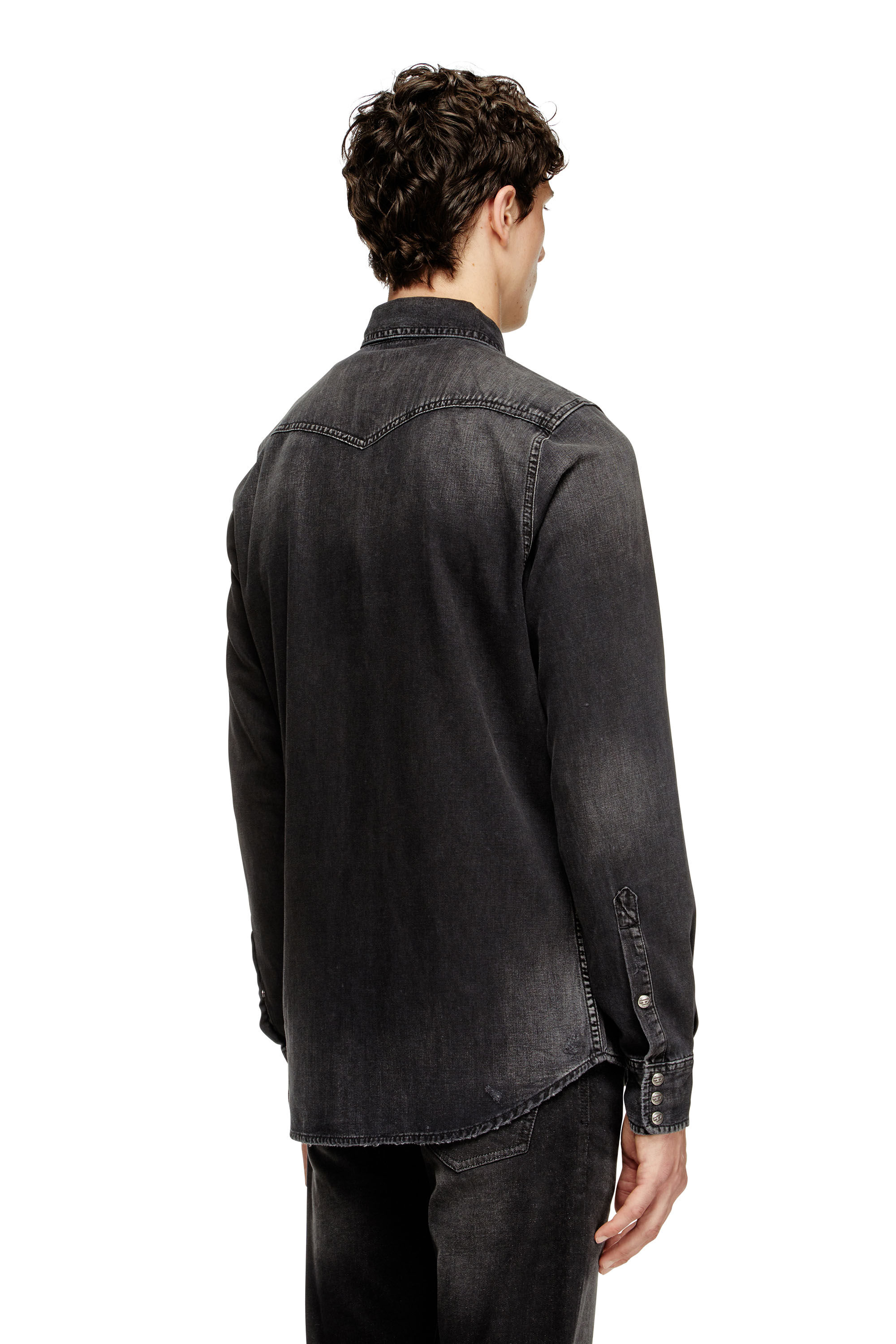 Diesel - D-VEGA, Surchemise en denim Homme in Noir - 4