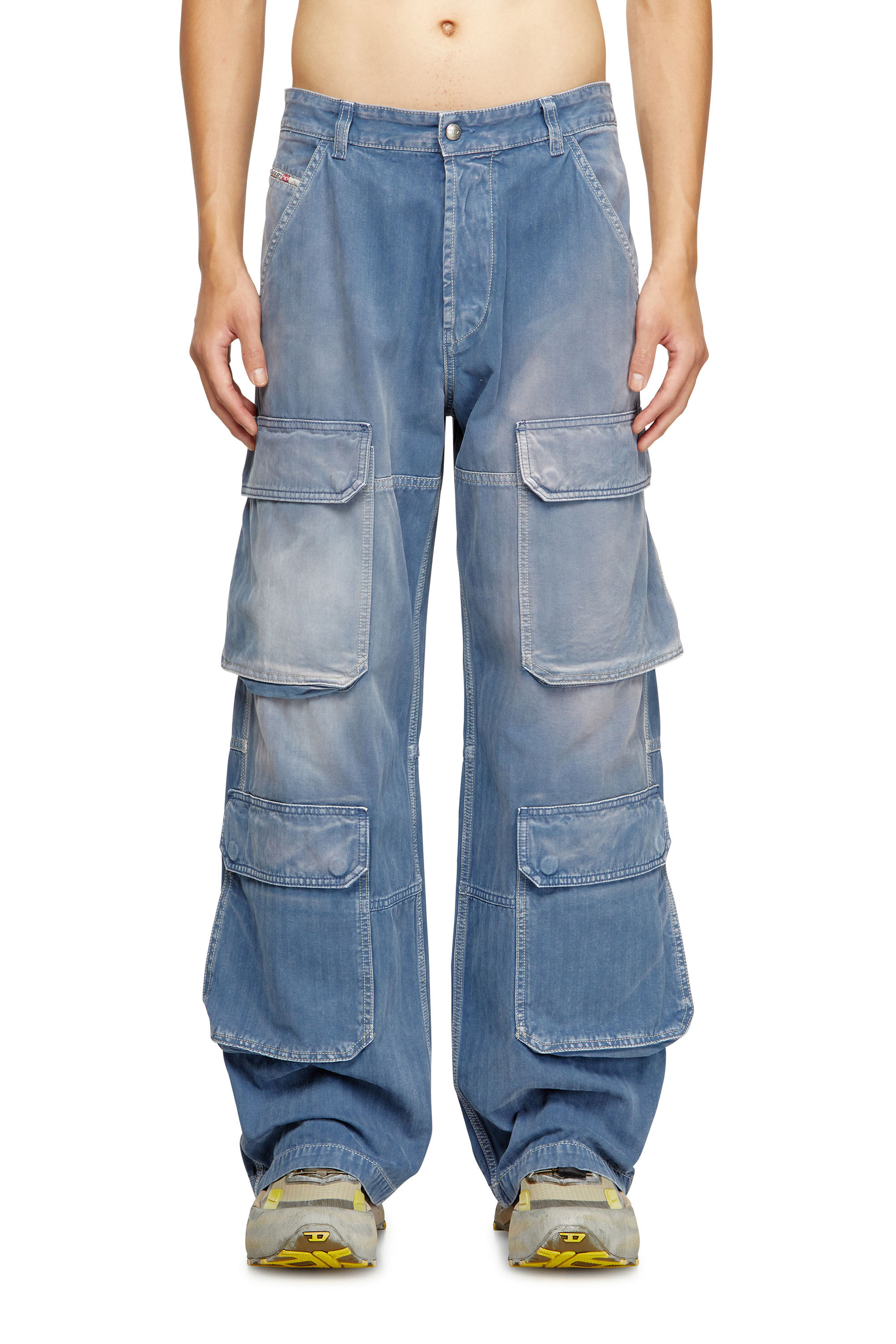 Diesel - Relaxed Jeans D-Touch 09M93 Homme, Bleu moyen - Image 3