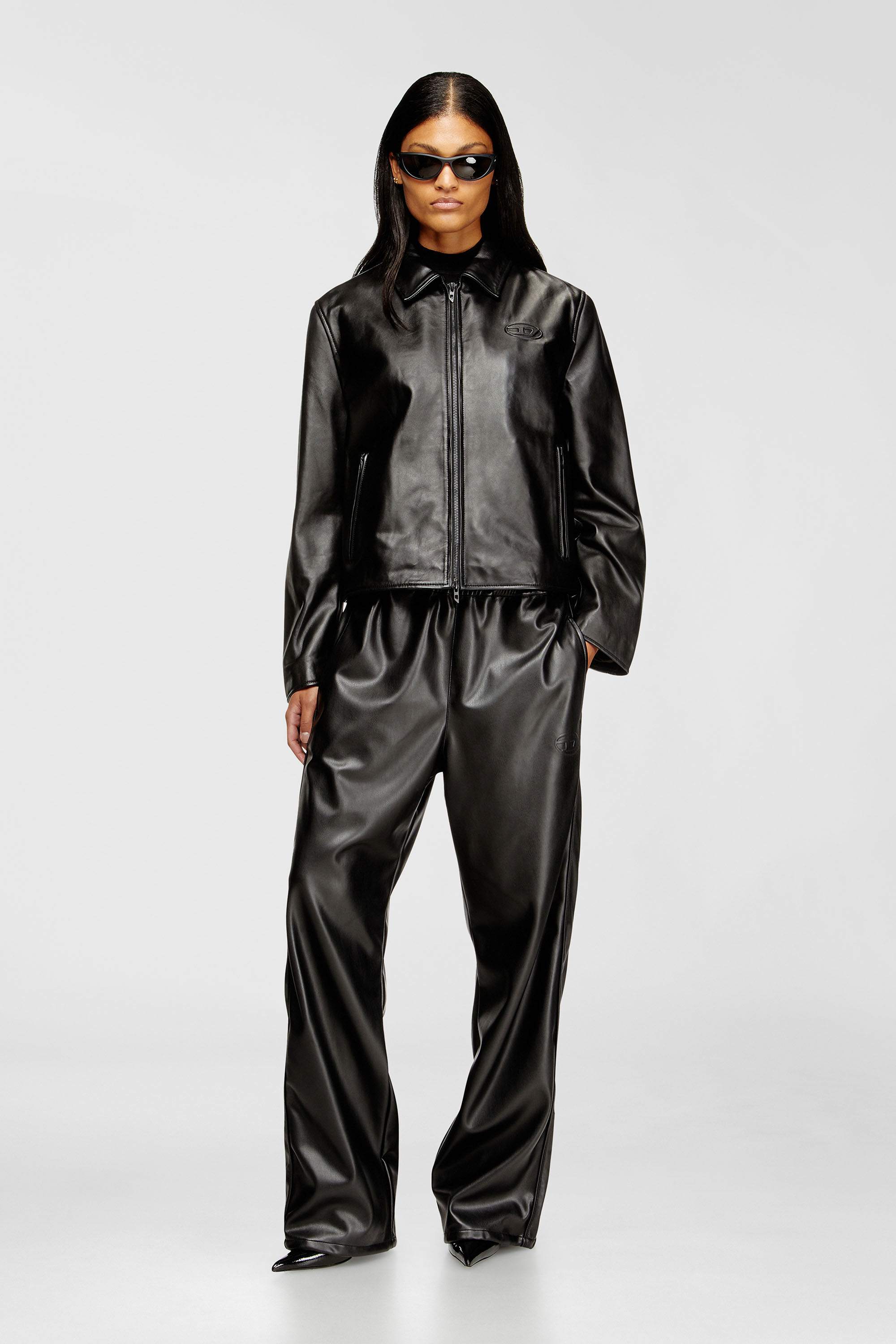 Diesel - L-AMAR-FEM-S2, Veste de coach en cuir Femme in Noir - 1