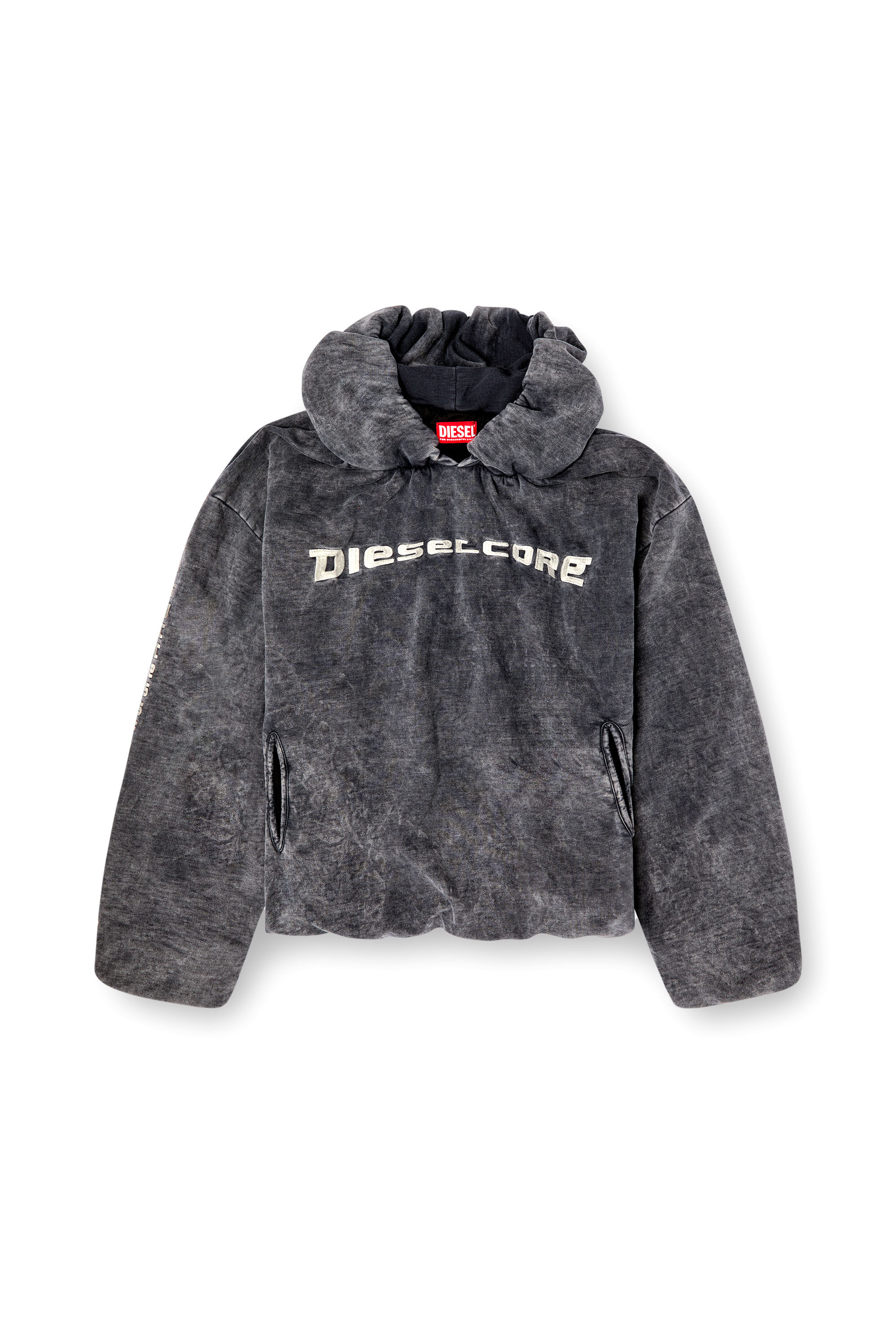 Diesel - S-FISHY, Sweat-shirt à capuche effet denim Homme in Noir - 2