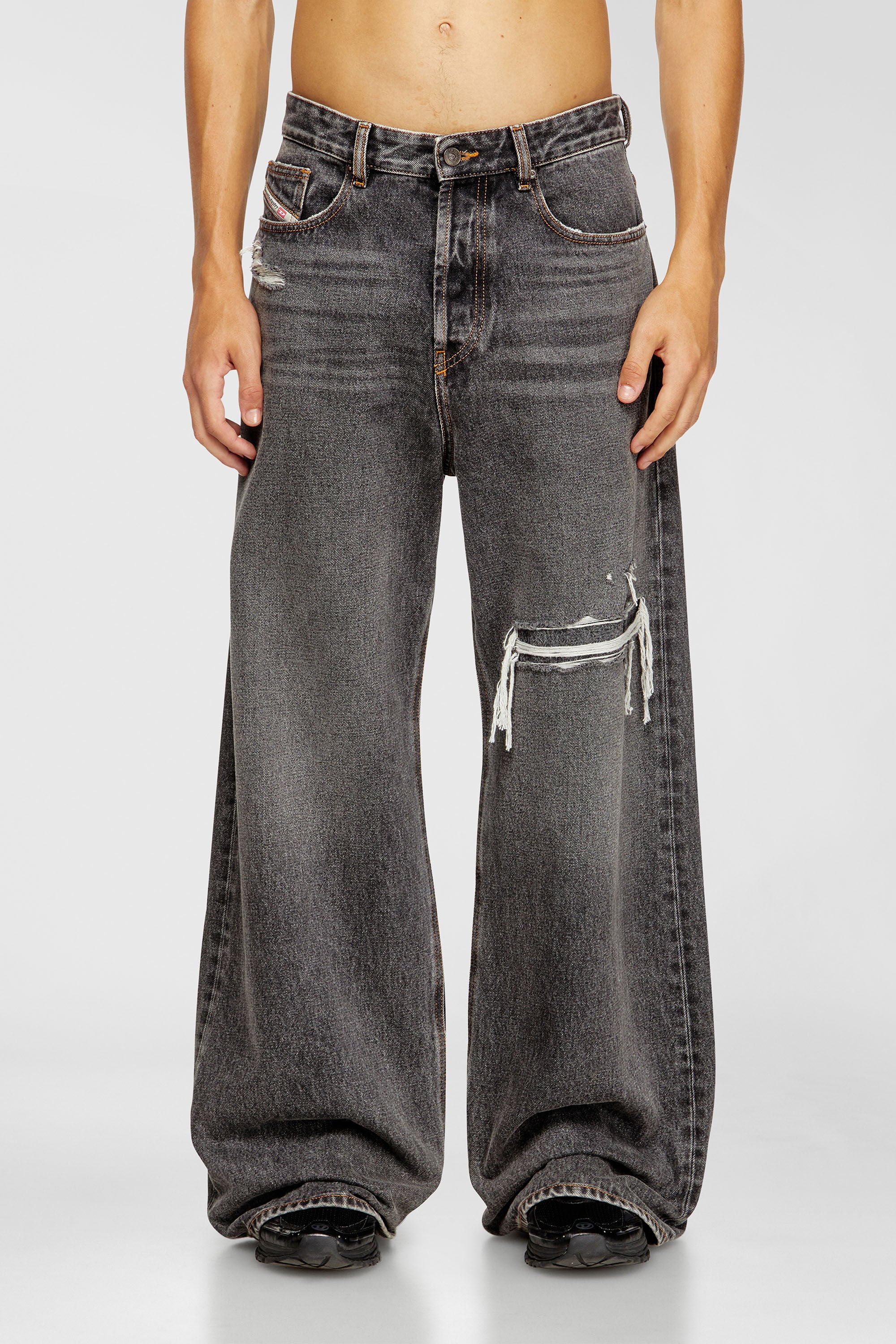 Diesel - Relaxed Jeans D-Rise 007F6 Homme, Noir/Gris fonc&eacute; - Image 2