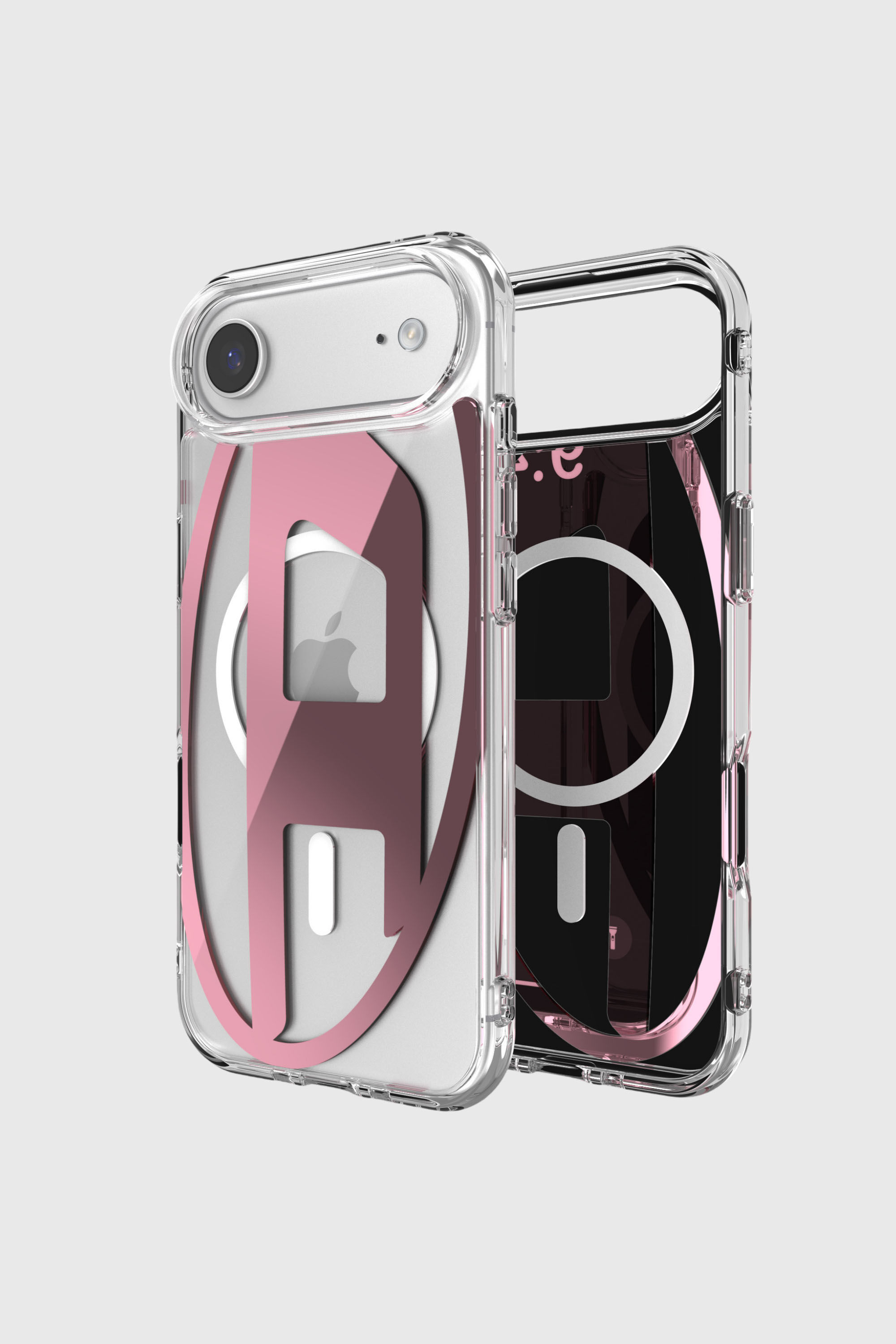 Diesel - 60420 AOP CASE, &Eacute;tui m&eacute;tallique Oval D avec Magsafe pour iPhone 17 Air Mixte in Rose - 1