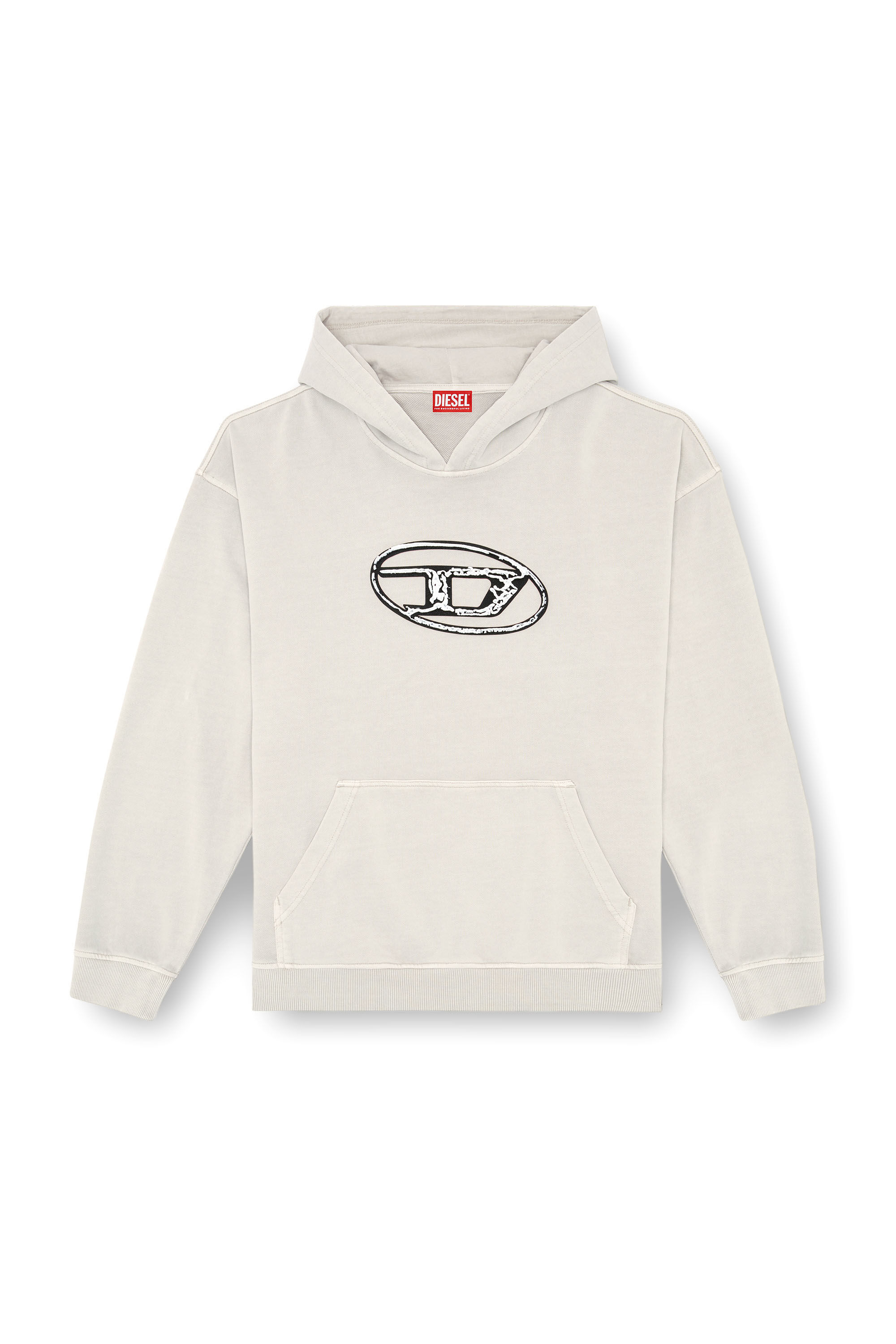 Diesel - S-BOXT-HOOD-Q7, Sweat-shirt à capuche avec logo imprimé multicouche Homme in Gris - 2