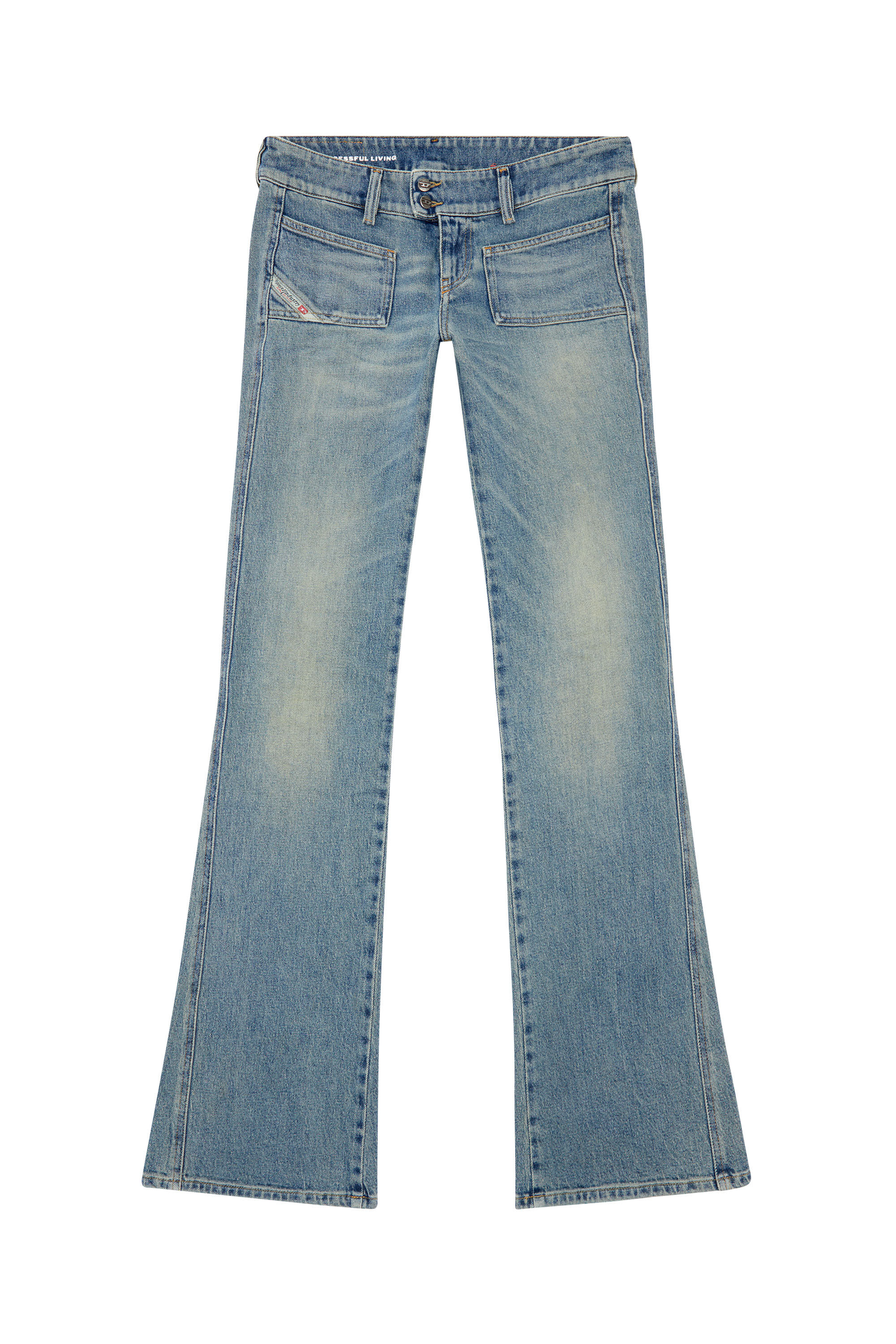 Diesel - Bootcut and Flare Jeans D-Hush 09J55, Bleu Clair - Image 2