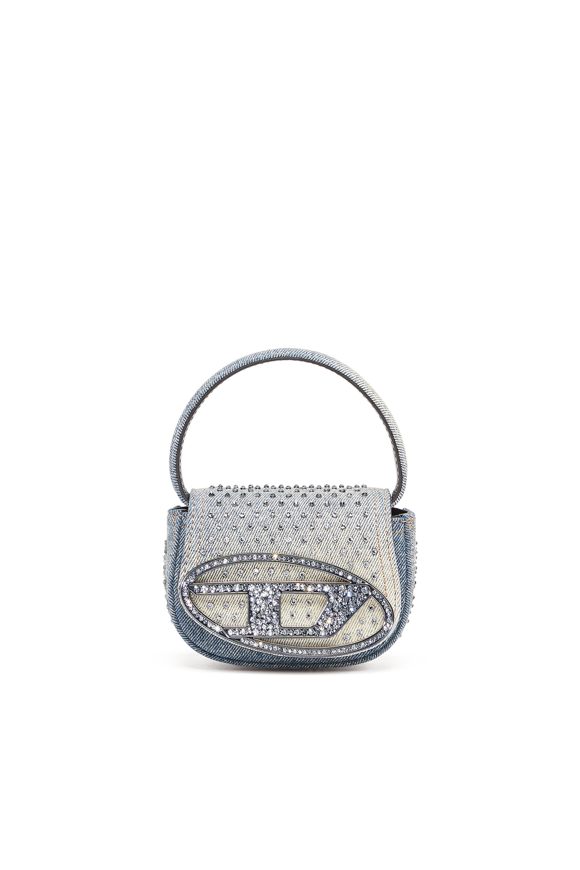 1DR XS Mini sac iconique en denim et cristaux Femme 1DR XS Diesel