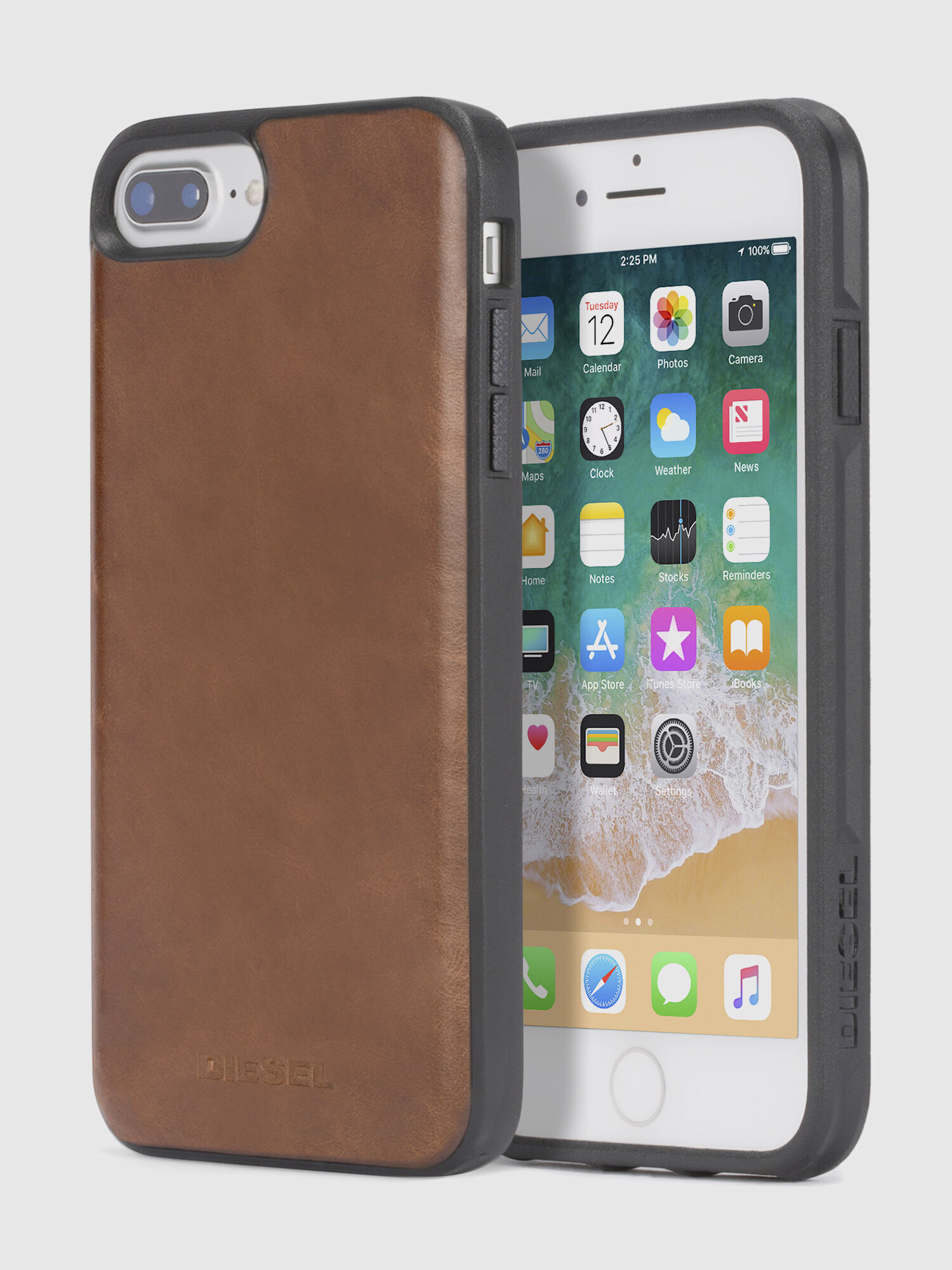 Diesel - BROWN LEATHER IPHONE 8/7/6s/6 CASE, Coque en cuir marron, iPhone 8/7/6s/6 Mixte in Marron - 1