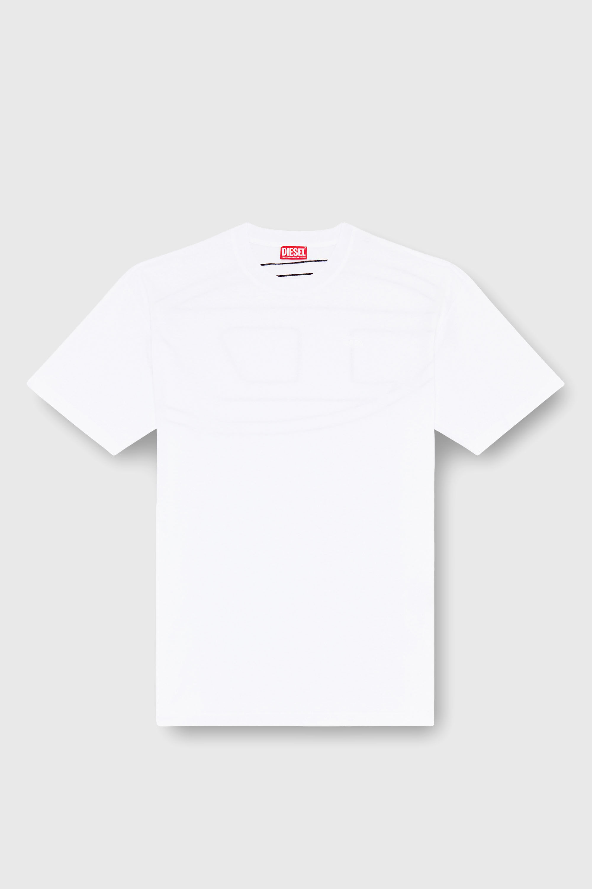 Diesel - T-BOGGY-MEGOVAL-D, T-shirt avec maxi oval D brod&eacute; Homme in Blanc - 2