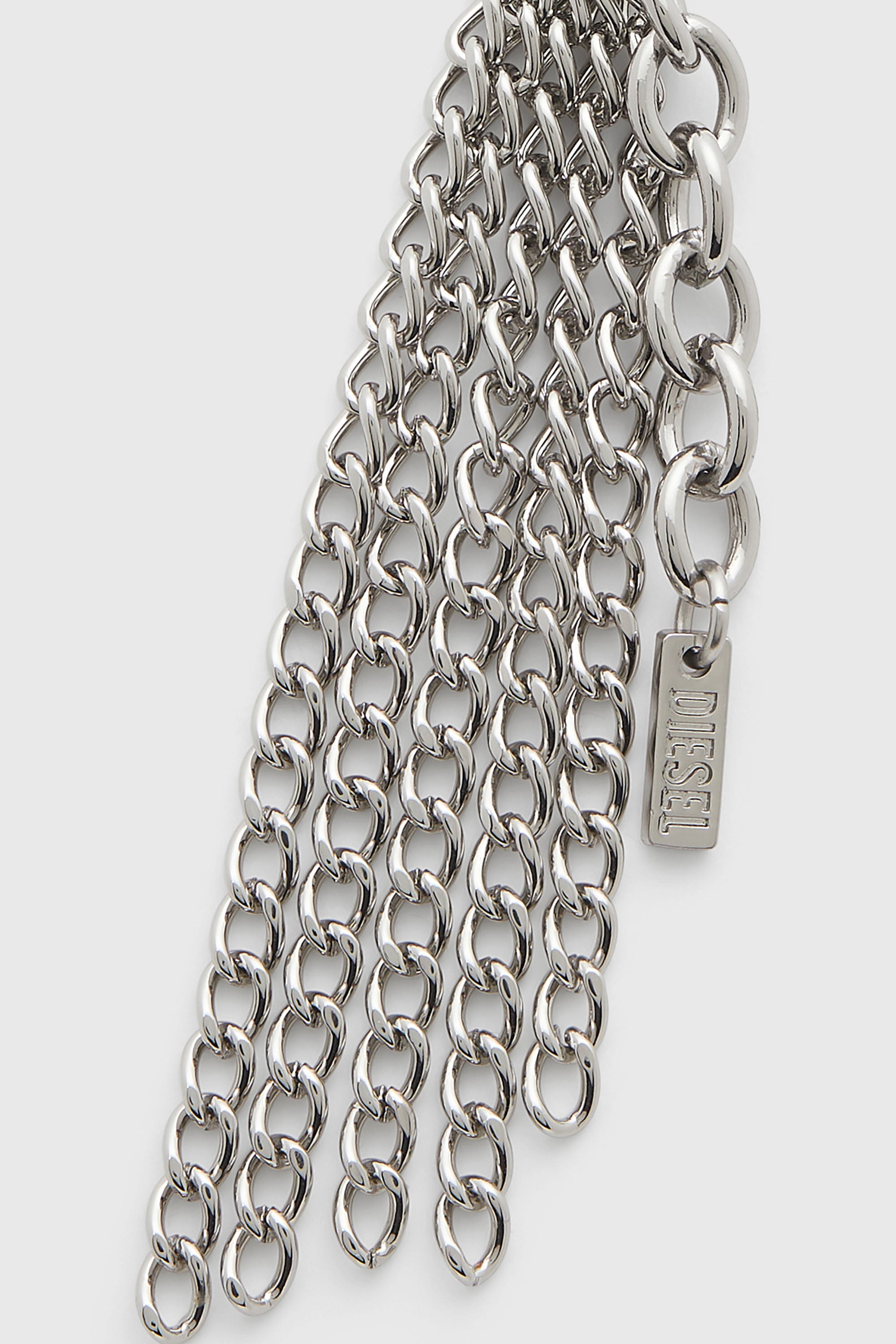 Diesel - CHARM-MULTI CHAIN, Porte-cl&eacute;s en m&eacute;tal avec franges cha&icirc;ne Femme in Gris argent&eacute; - 3
