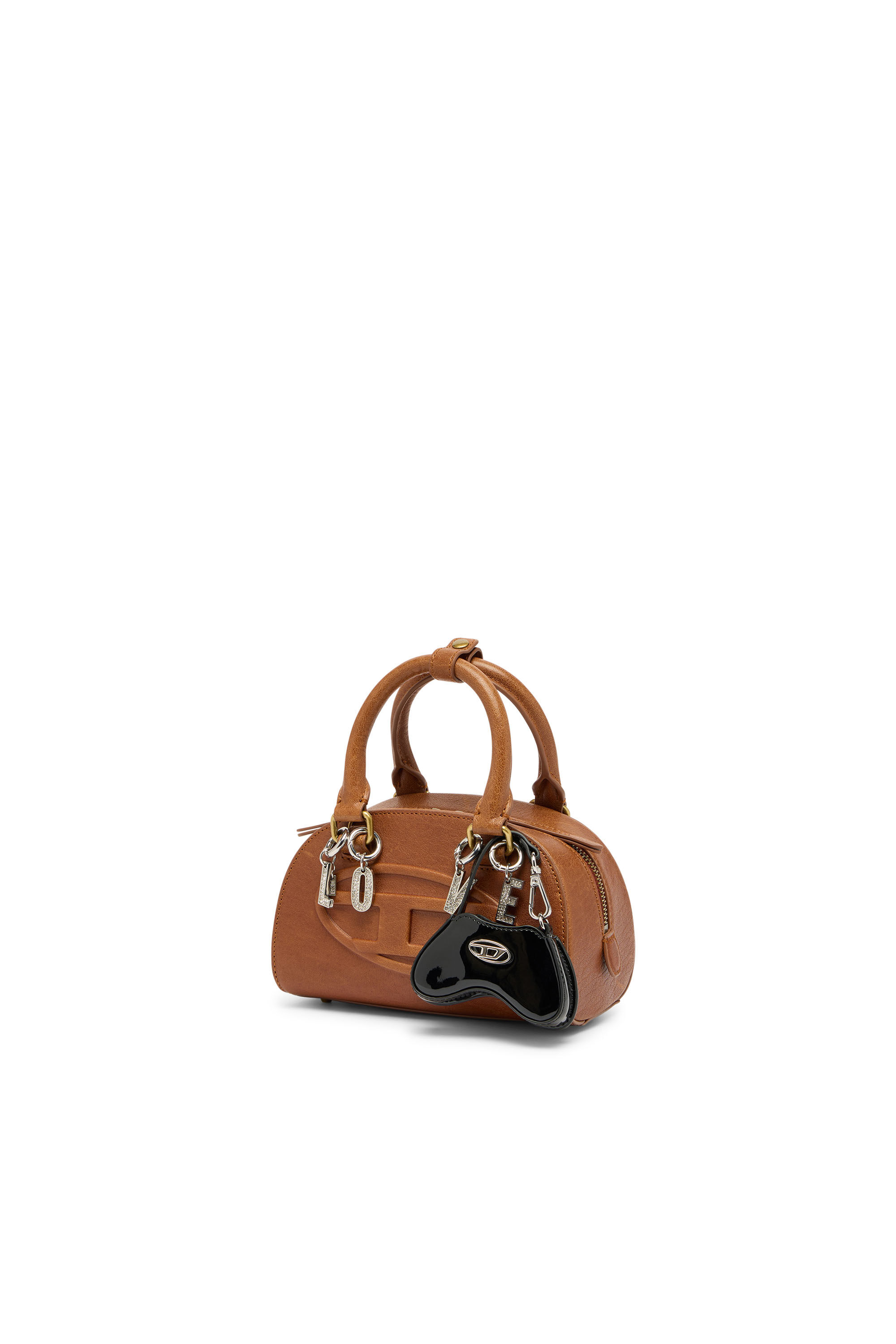 Diesel - 1DR DOME CROSSBODY, 1DR Dome-Sac bowling mini en cuir pull-up Femme in Marron - 7