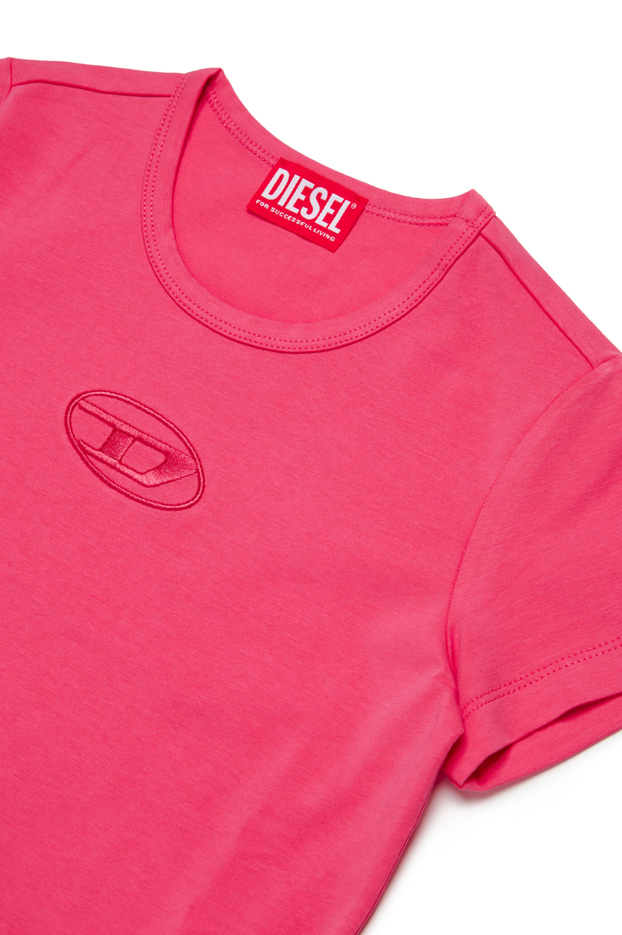 Diesel - TANGIEX, T-shirt avec broderie Oval D ton sur ton Femme in Rose - 3