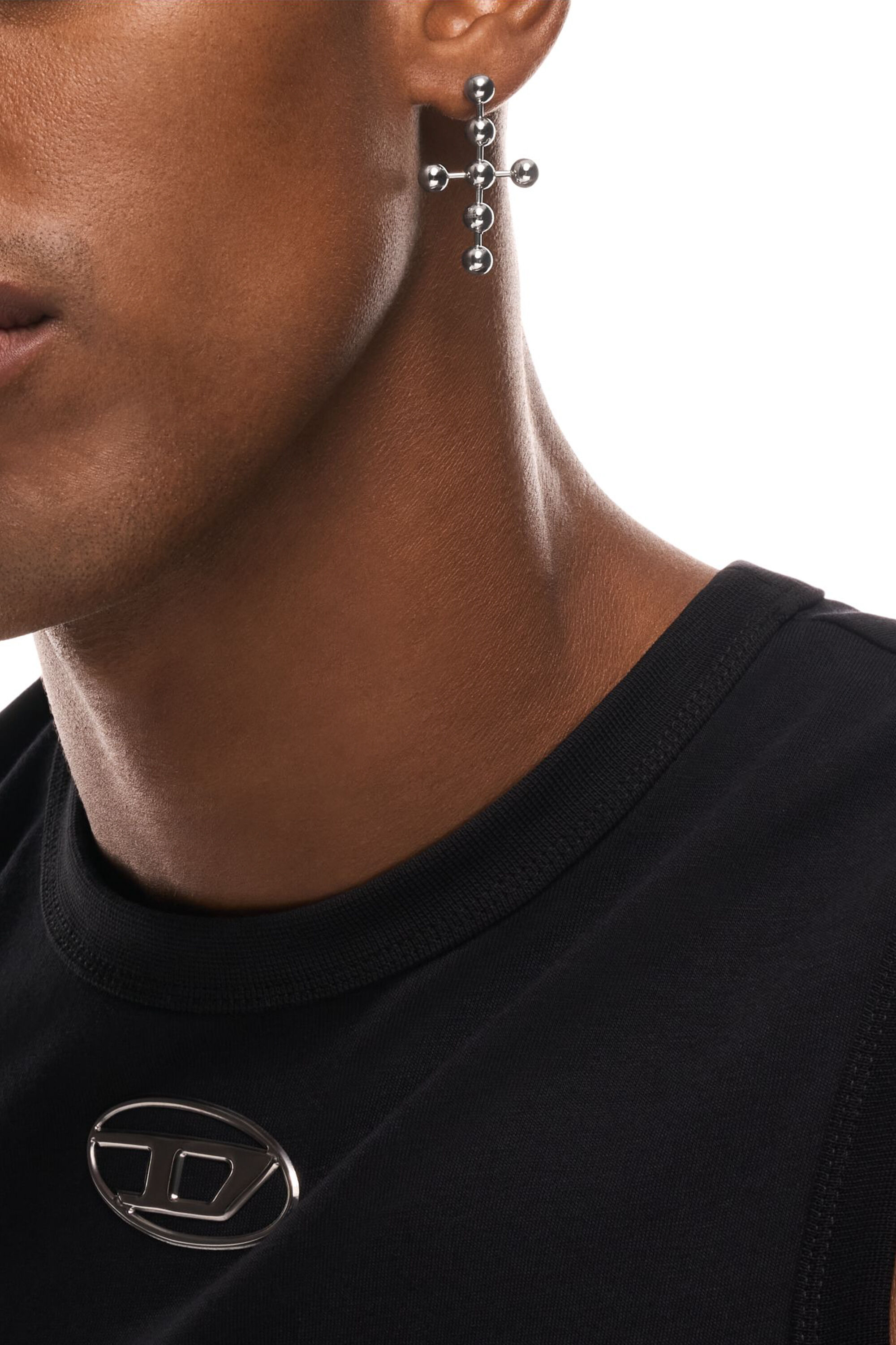 Diesel - DX167640 JEWELLERY, Boucle d'oreille pendante en acier inoxydable Mixte in Gris argent&eacute; - 4