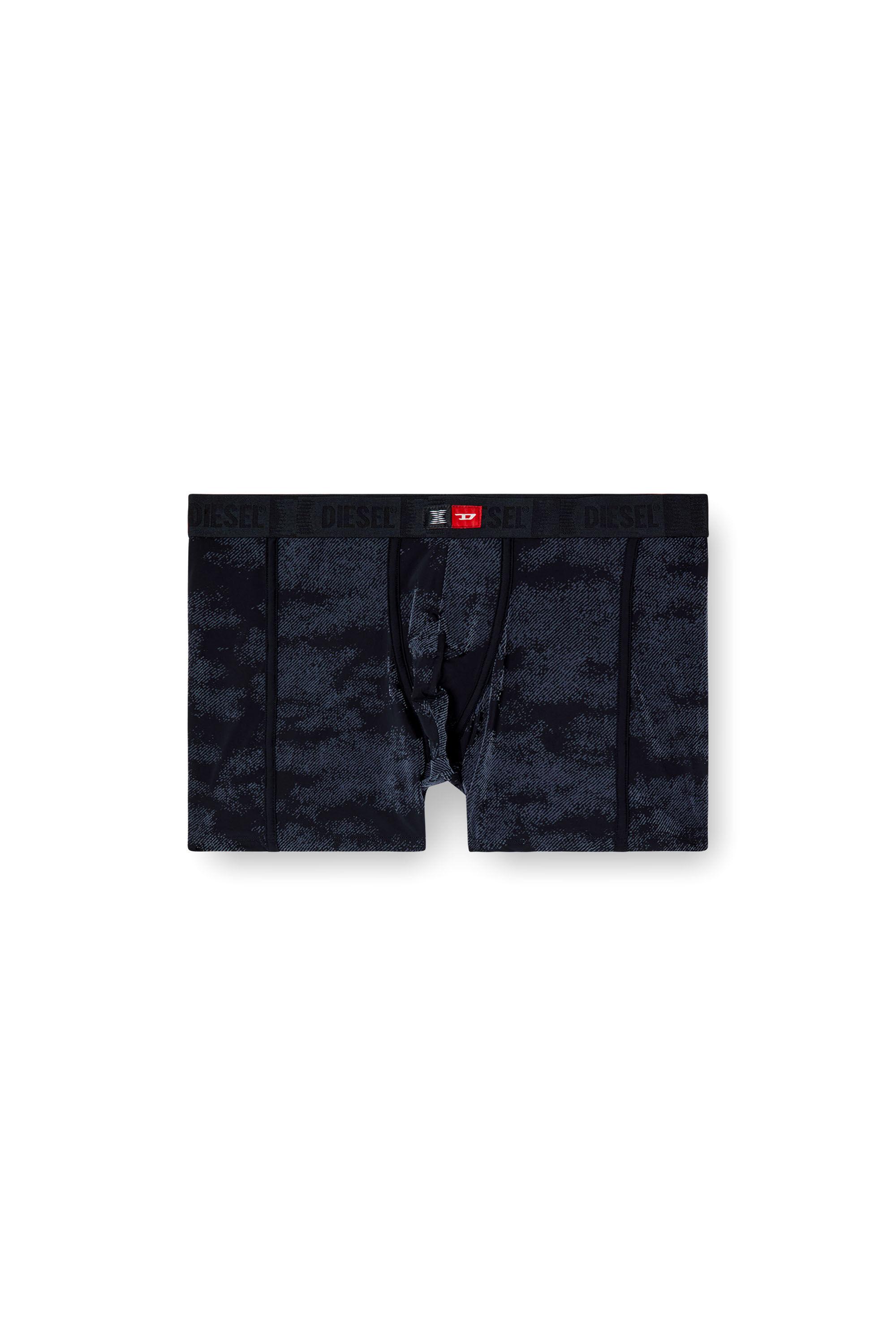 Diesel - FLOCKED-BOXER-BRIEFS, Boxer en microfibre floquée Homme in Noir - 2