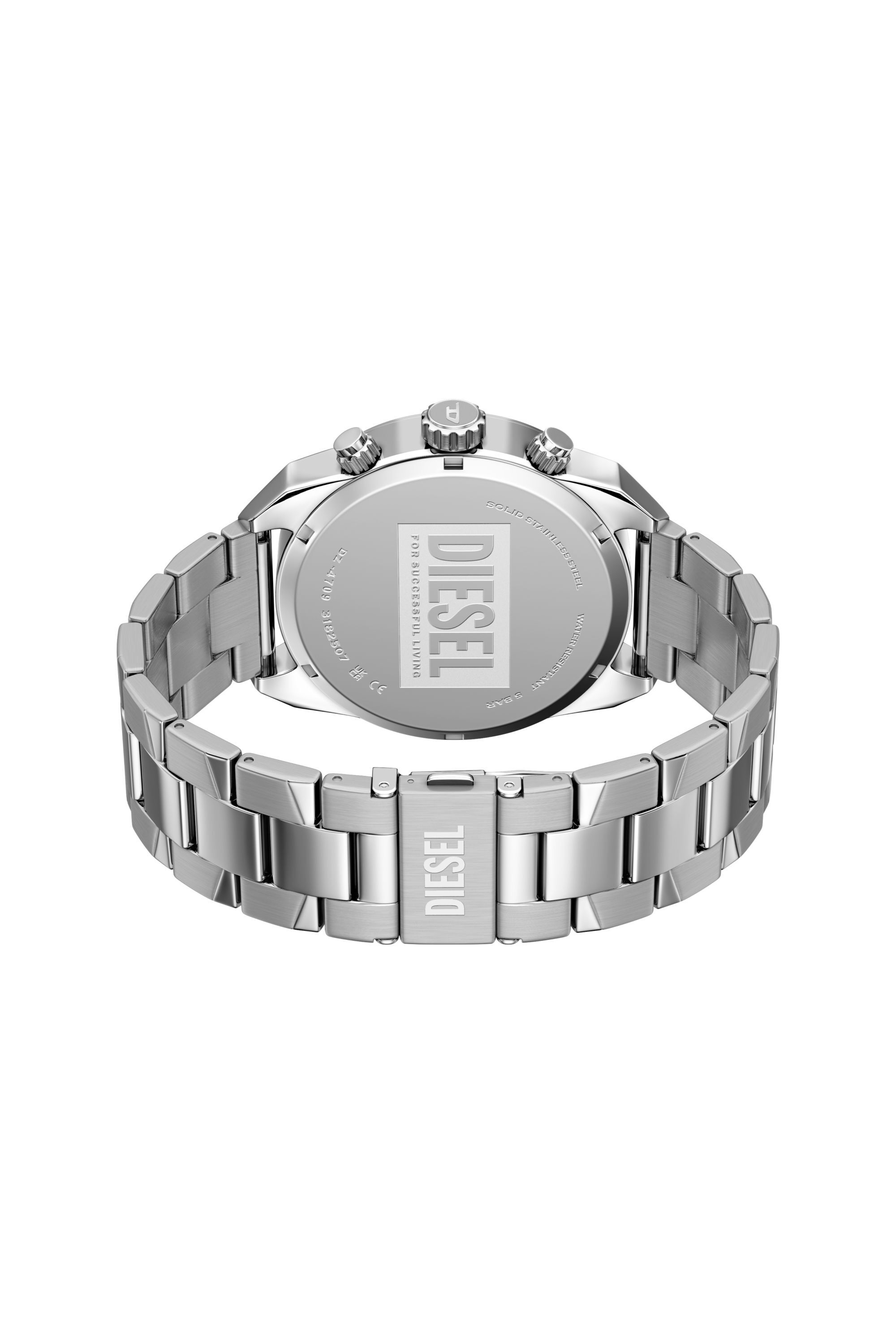 Diesel - DZ4709 WATCH, Montre Spiked en acier inoxydable Homme in Gris argent&eacute; - 4