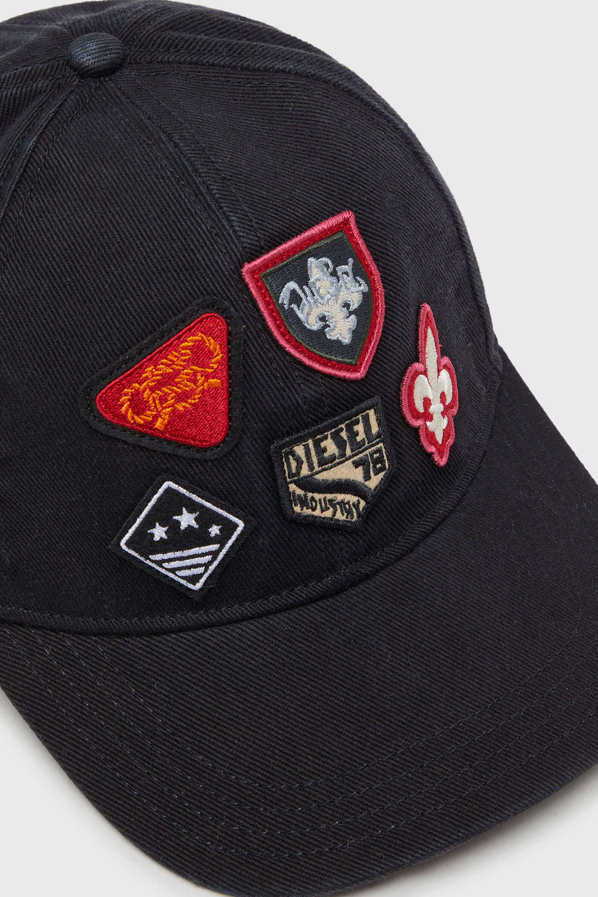 Diesel - C-SCUD, Casquette de baseball avec patchs brod&eacute;s Homme in Noir - 3