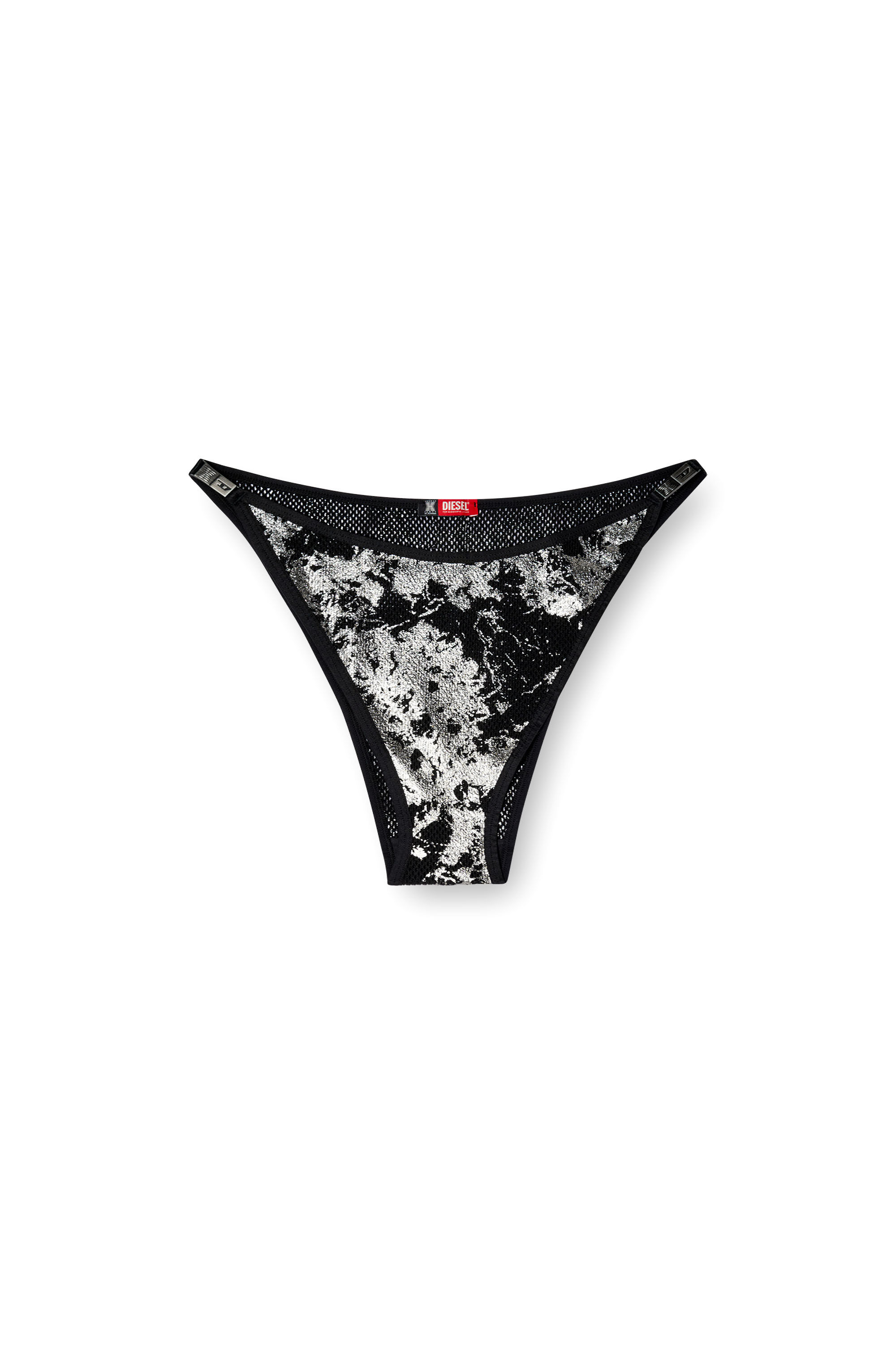 Diesel - C-FISHNET-STRING, Lingerie en résille métallisée Femme in Noir - 2