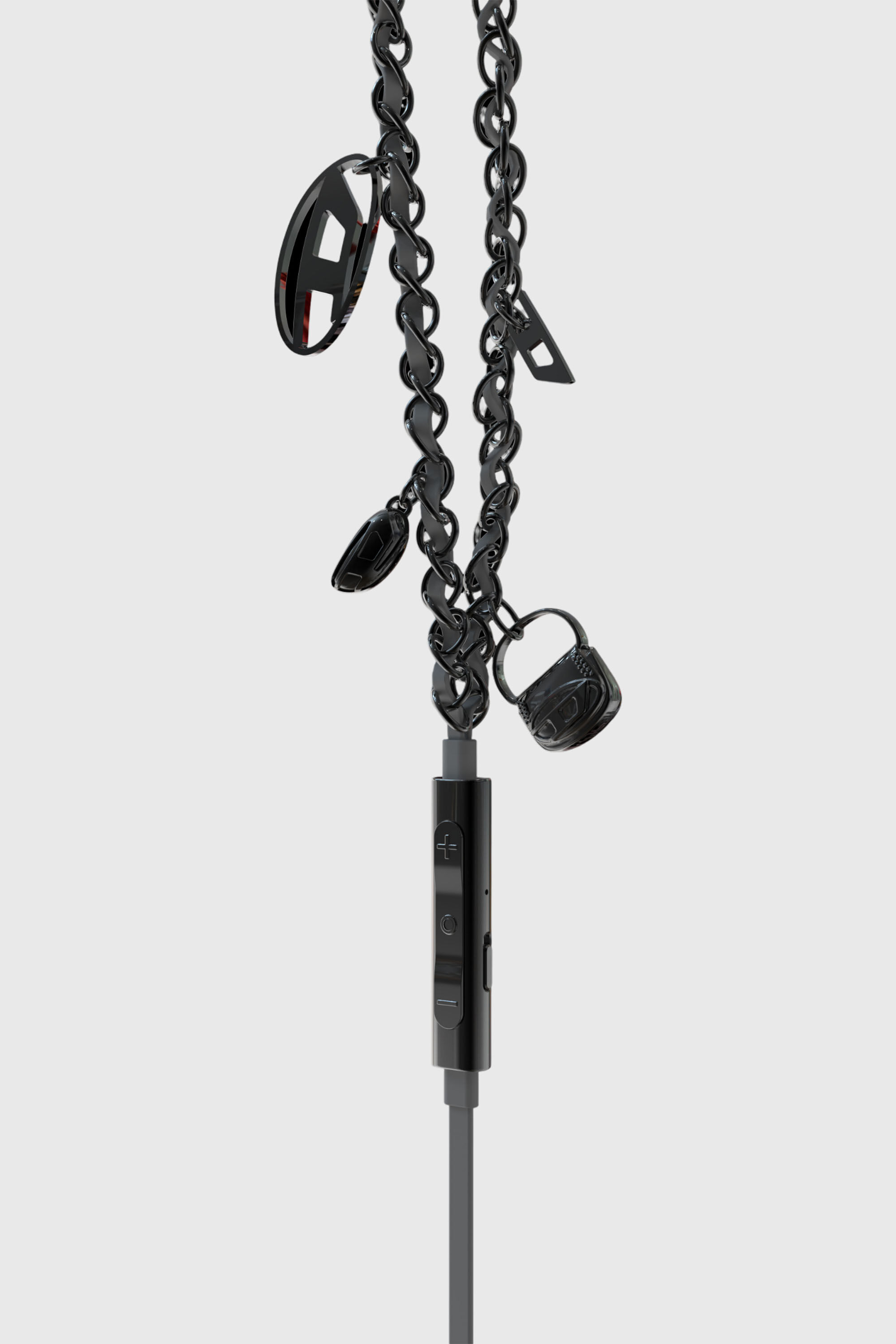Diesel - 60686 WIRED EARBUDS WIRED EARBUDS, &Eacute;couteurs noirs filaires et charms Mixte in Noir - 3