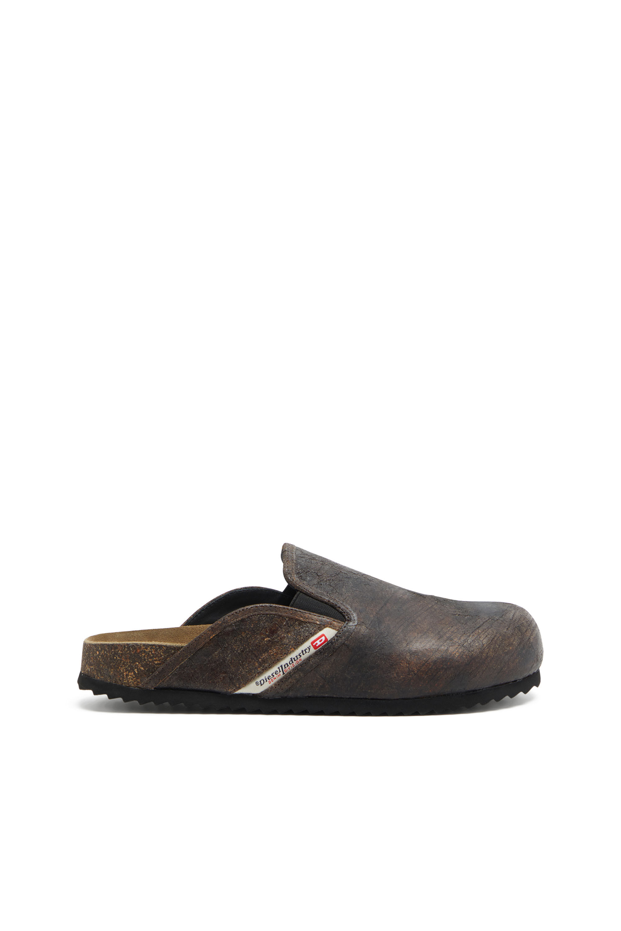 Diesel - D-WOODSTOCK SLIP-ON, D-Woodstock-Sabots en daim à effet craquelé Homme in Marron - 1