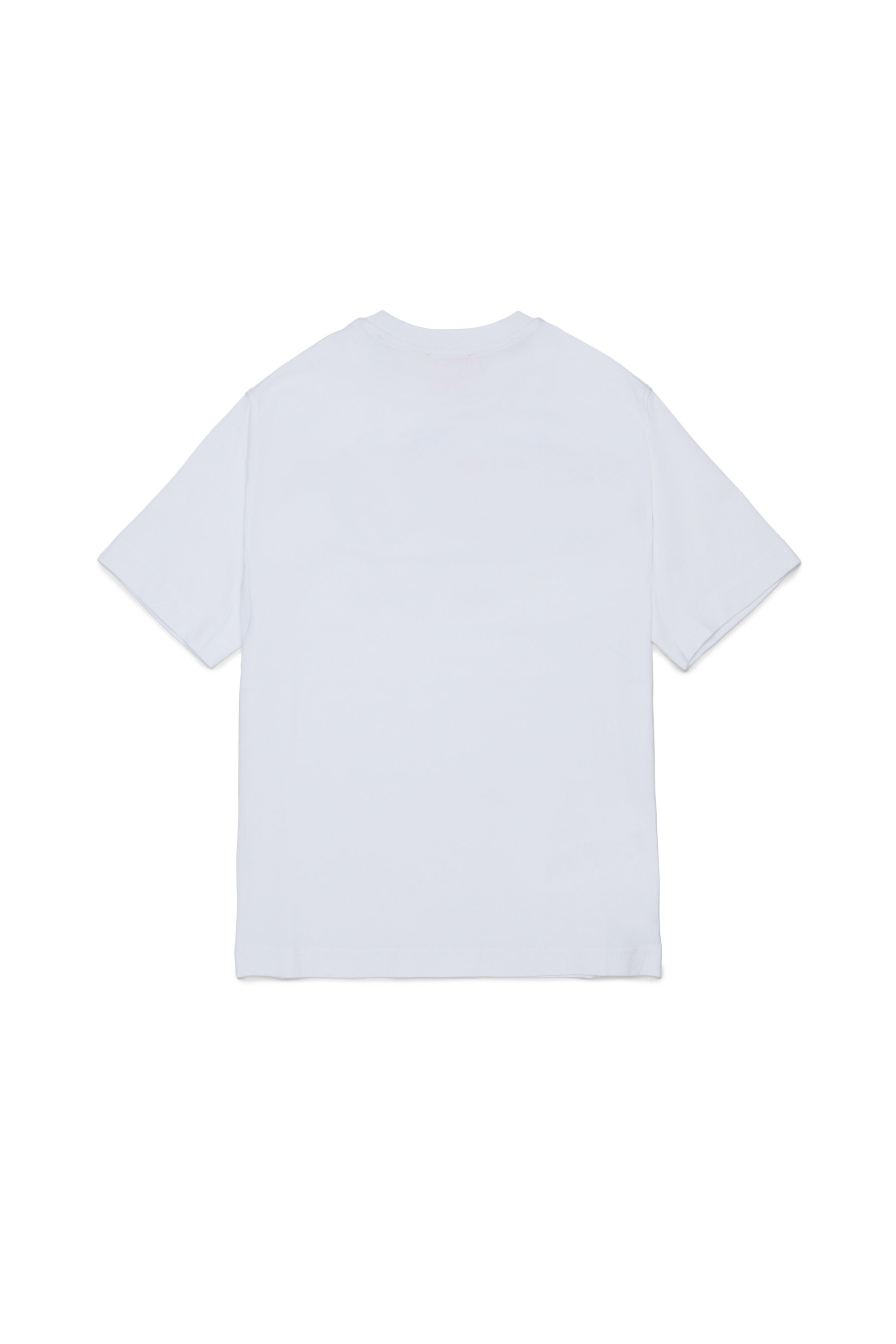 Diesel - TSCRAP OVER, T-shirt avec broderie Oval D et imprim&eacute; flock Homme in Blanc - 1