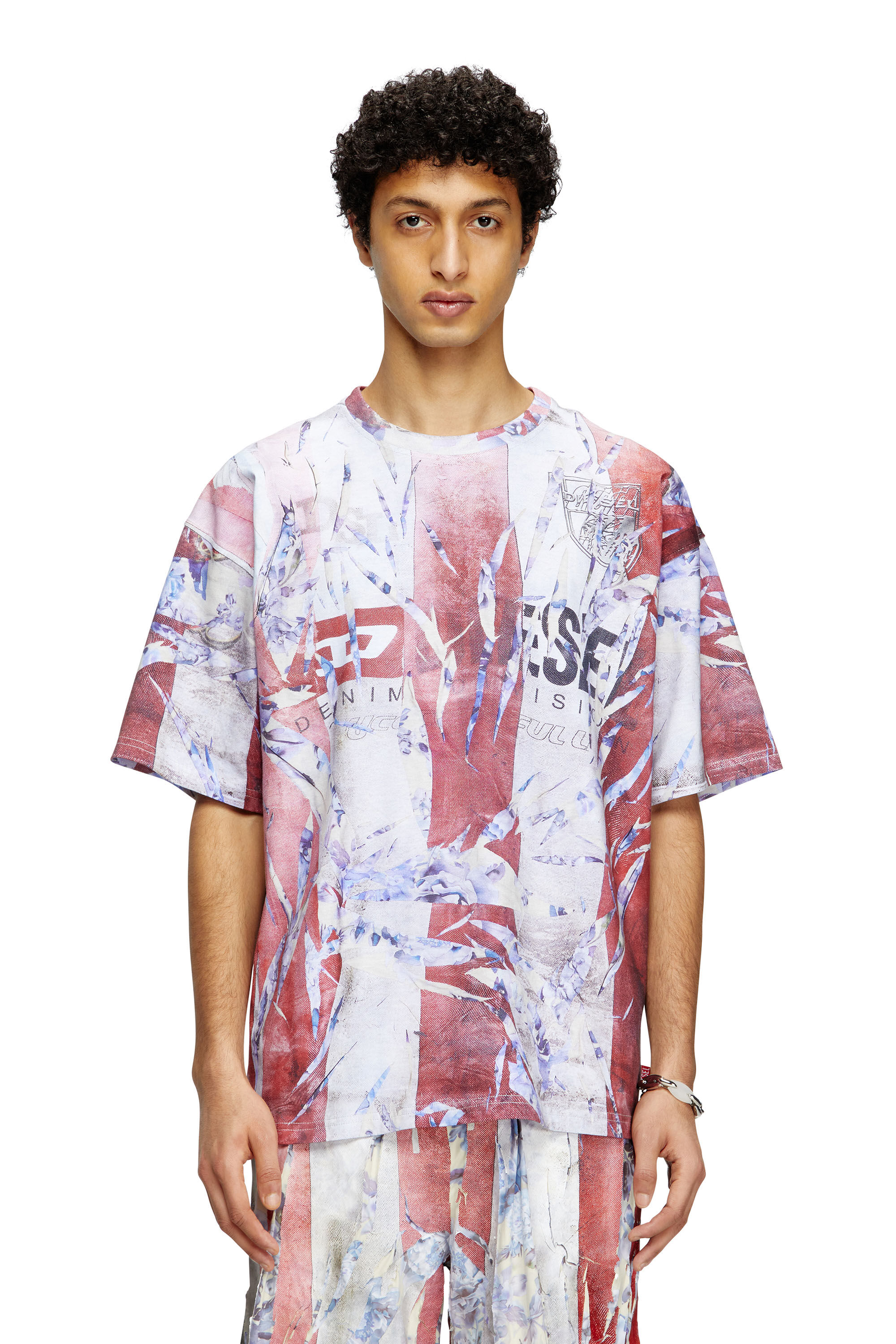 Diesel - T-BOXT-R13, T-shirt avec imprimé craquelé trompe-l'œil Homme in Polychrome - 3