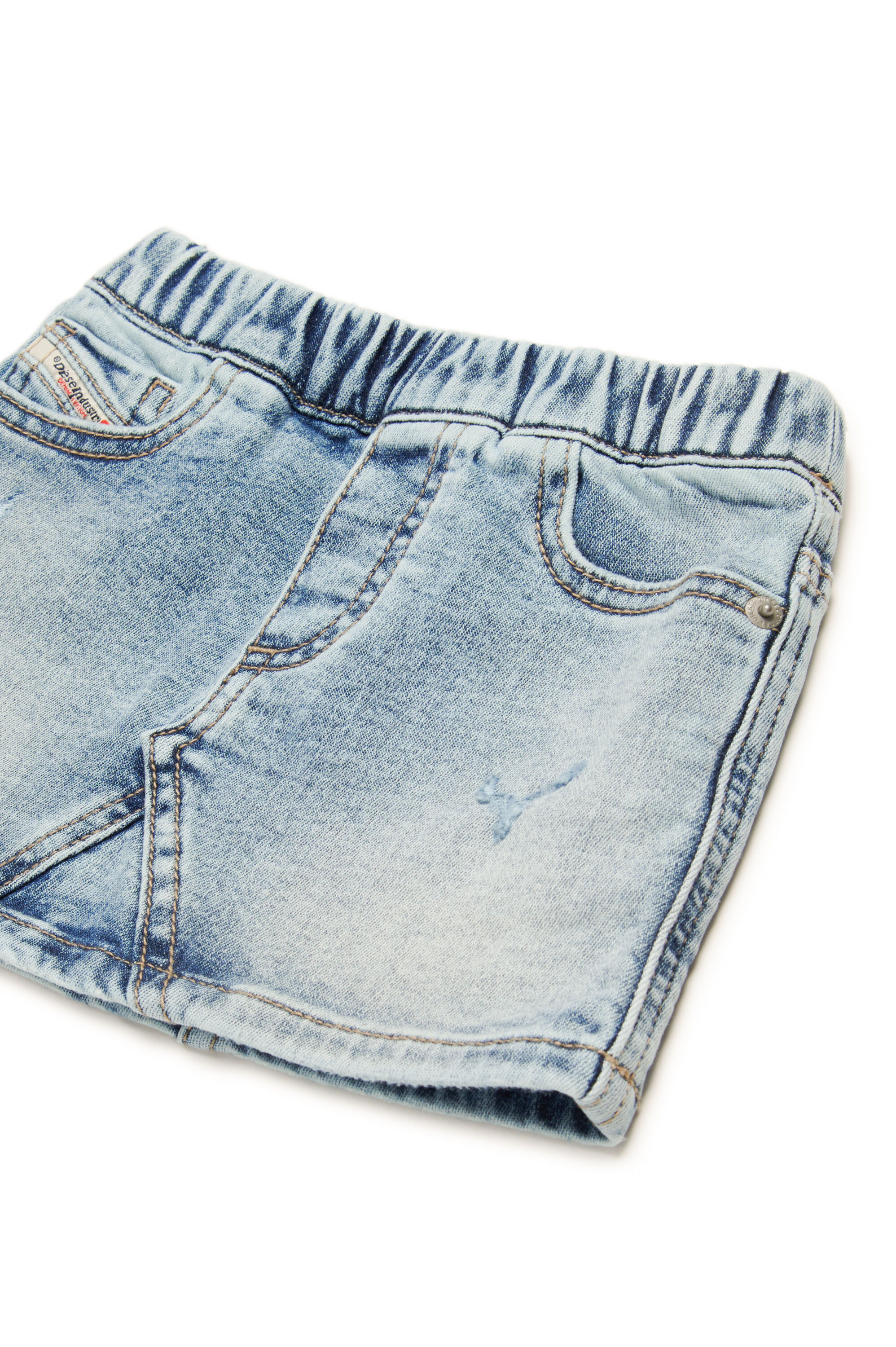 Diesel - GERRYB JJJ, Jupe courte en tissu JoggJeans effet vieilli Femme in Bleu - 3
