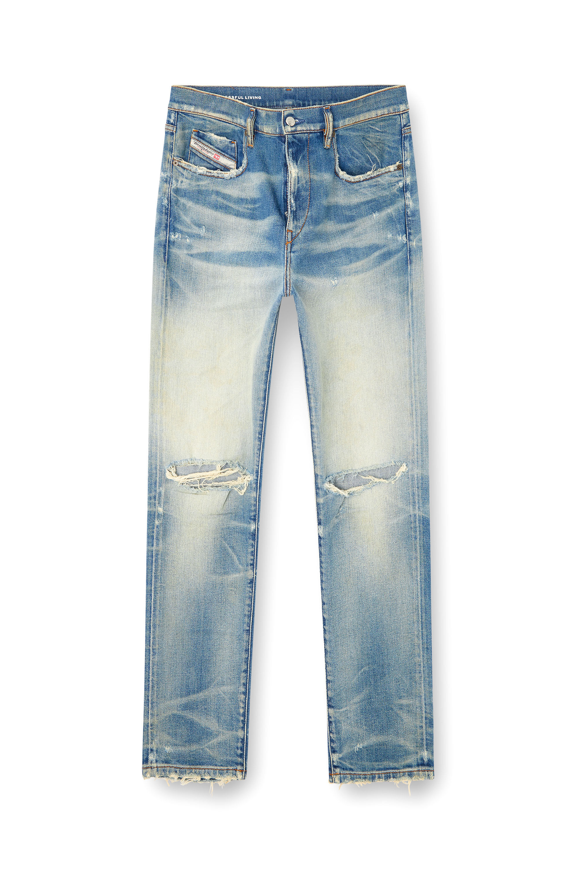 Diesel - Slim Jeans 2019 D-Strukt 09L28 Homme, Bleu moyen - Image 2
