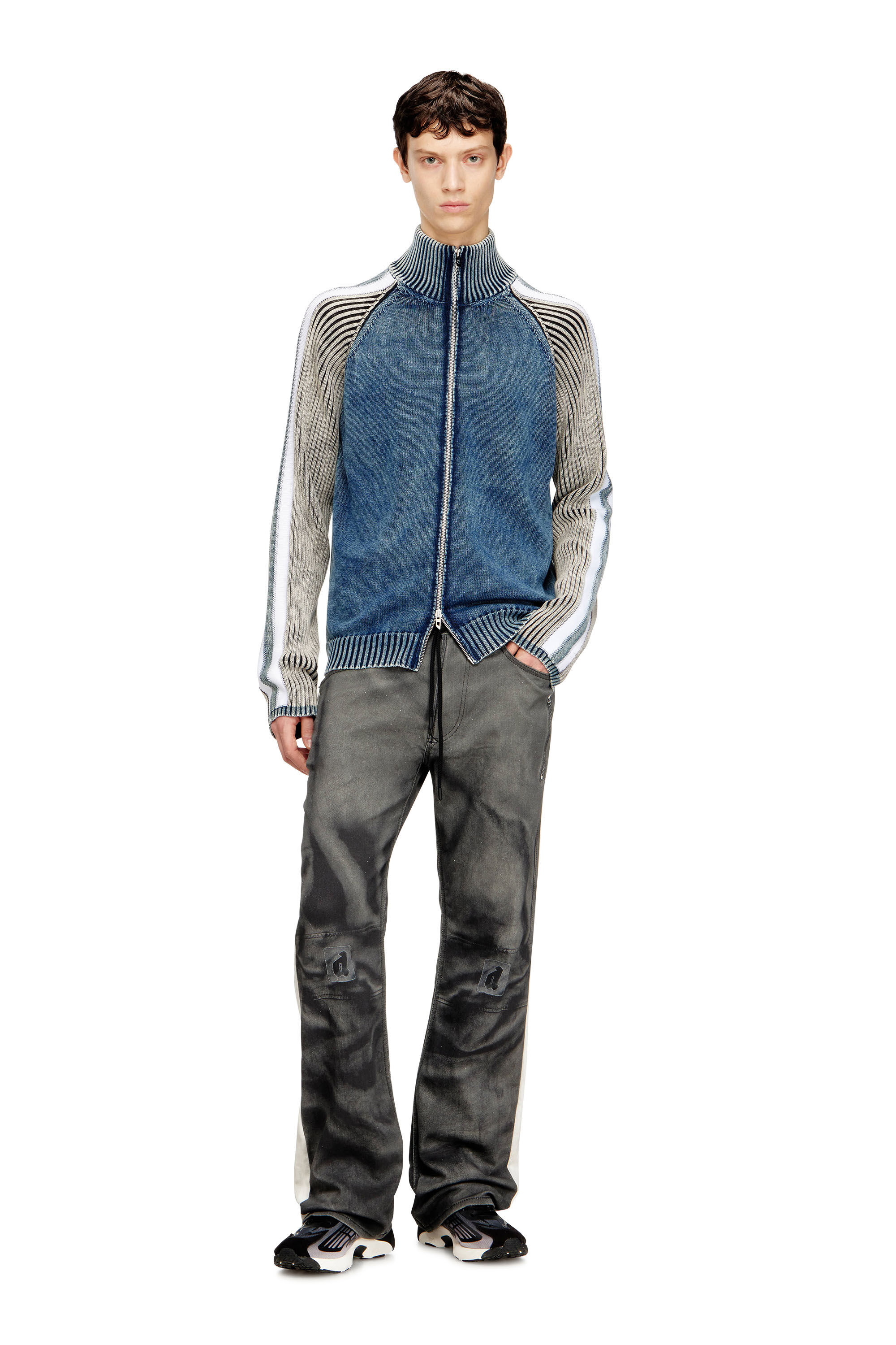 Diesel - K-HERONIMO, Cardigan zipp&eacute; avec bandes sportives Homme in ToBeDefined - 1