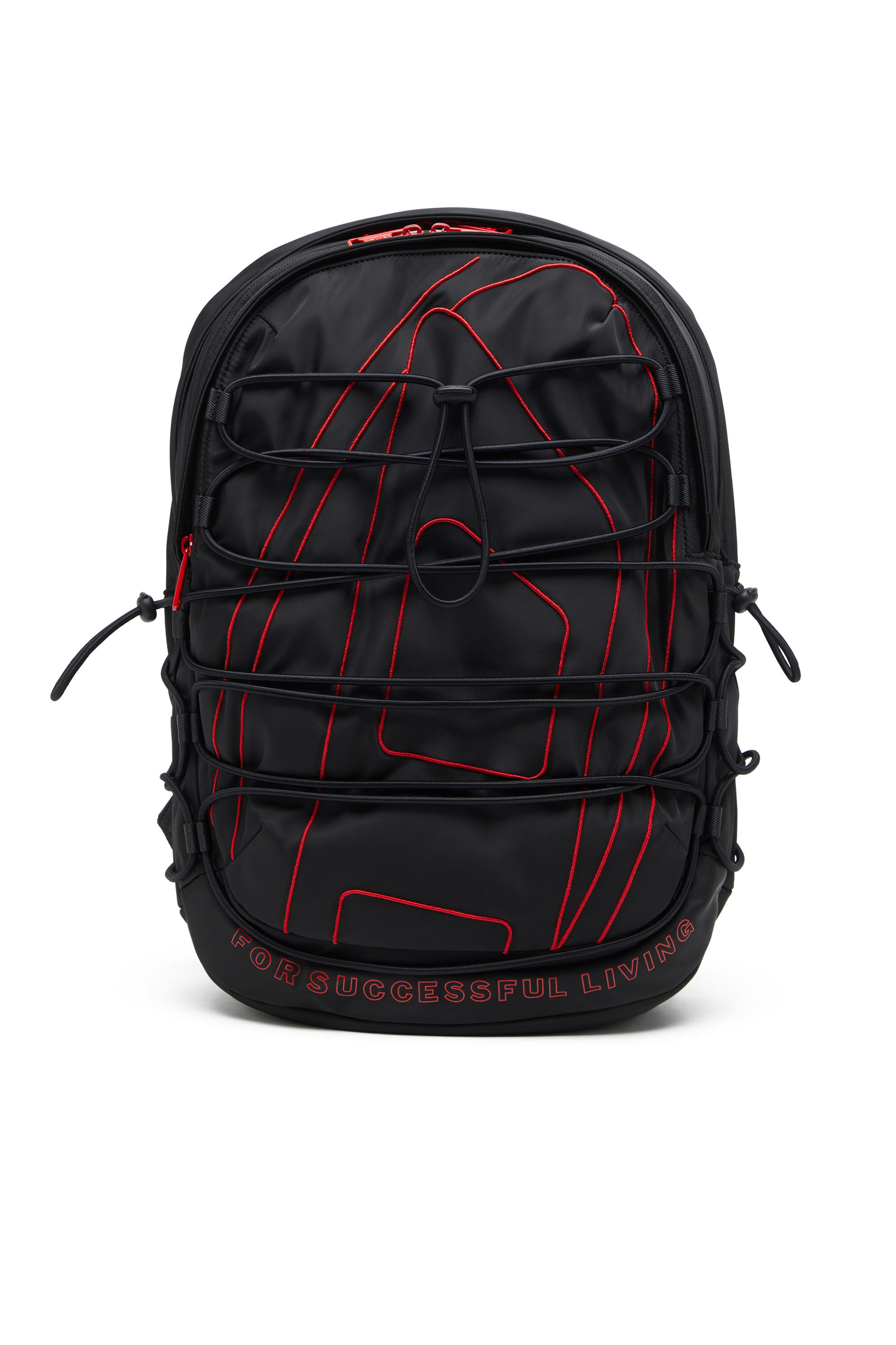 Diesel - TECH-D BACKPACK X, Tech-D-Sac à dos en nylon avec broderie Oval D Mixte in Noir - 1