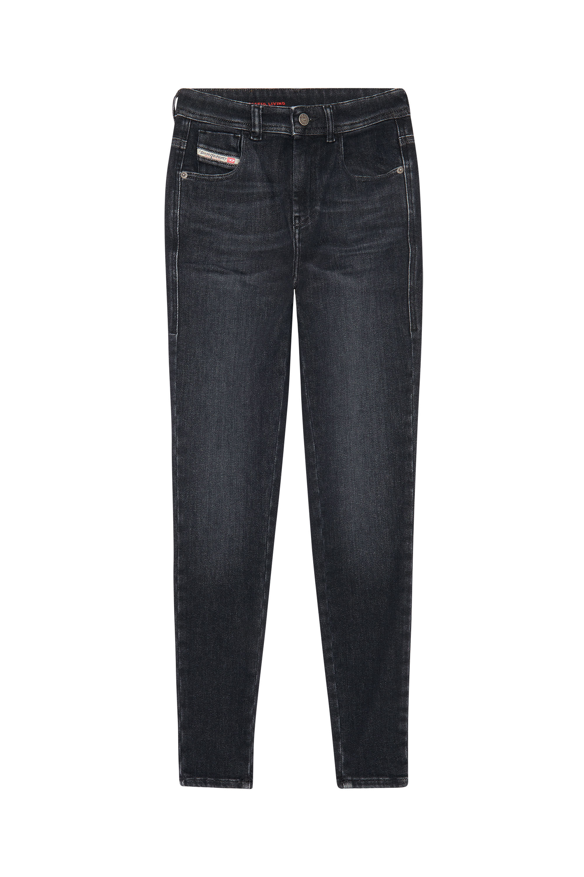 Diesel - 1984 Slandy-High 09D96 Super skinny Jeans, Noir/Gris foncé - Image 2
