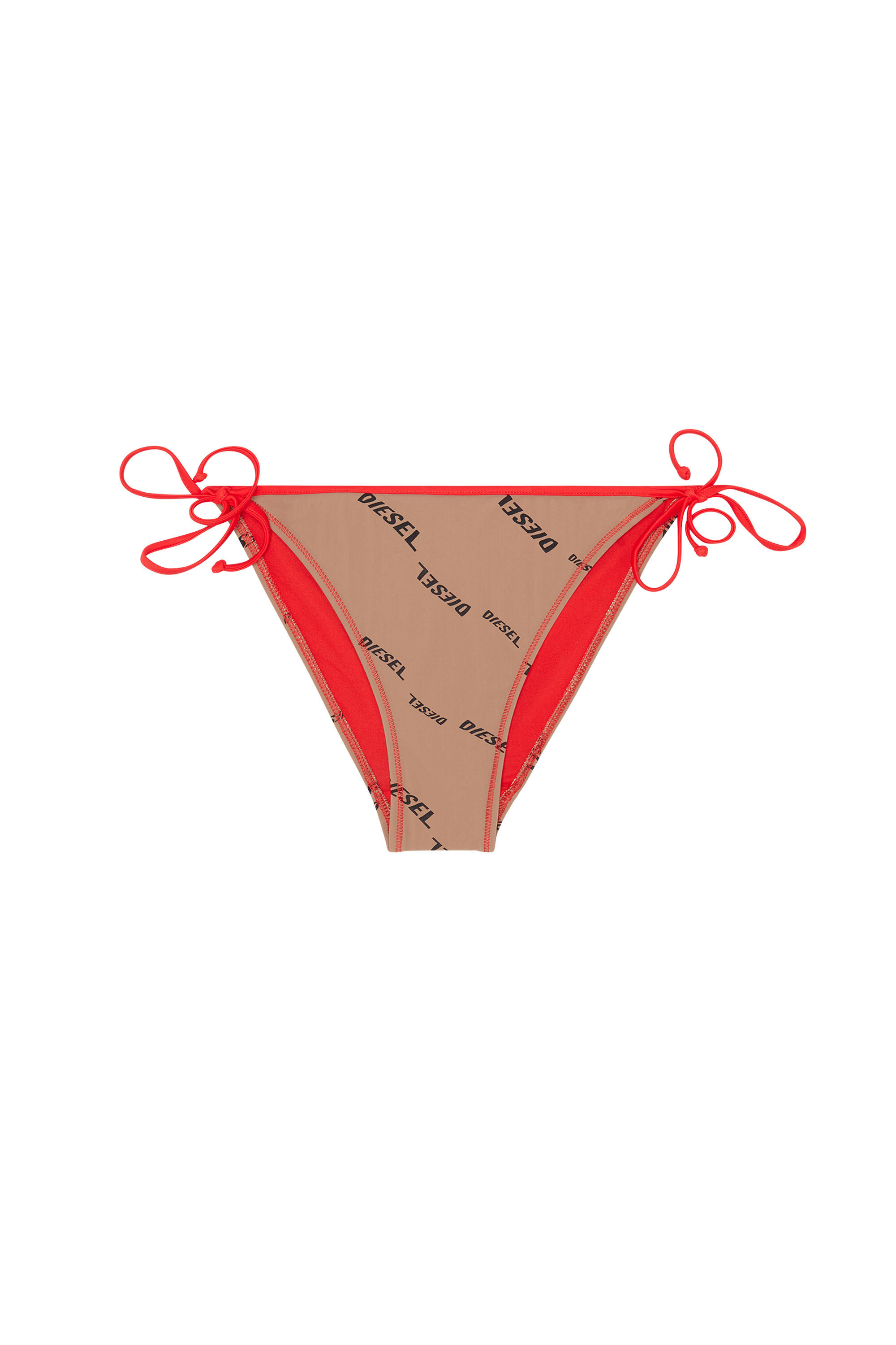 Diesel - BFPN-BRIGITTES, Culotte de bikini nude avec imprimé logo Femme in Marron - 1