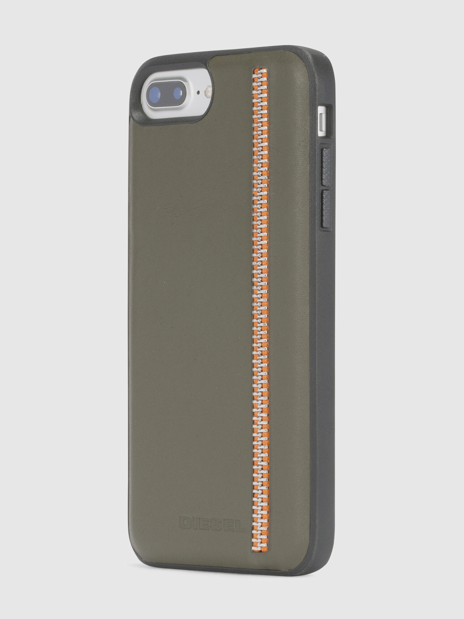 Diesel - ZIP OLIVE LEATHER IPHONE 8 PLUS/7 PLUS/6s PLUS/6 PLUS CASE, Coque olive avec zip, iPhone 8 Plus/7 Plus/6s Plus/6 Plus Mixte in Vert - 3
